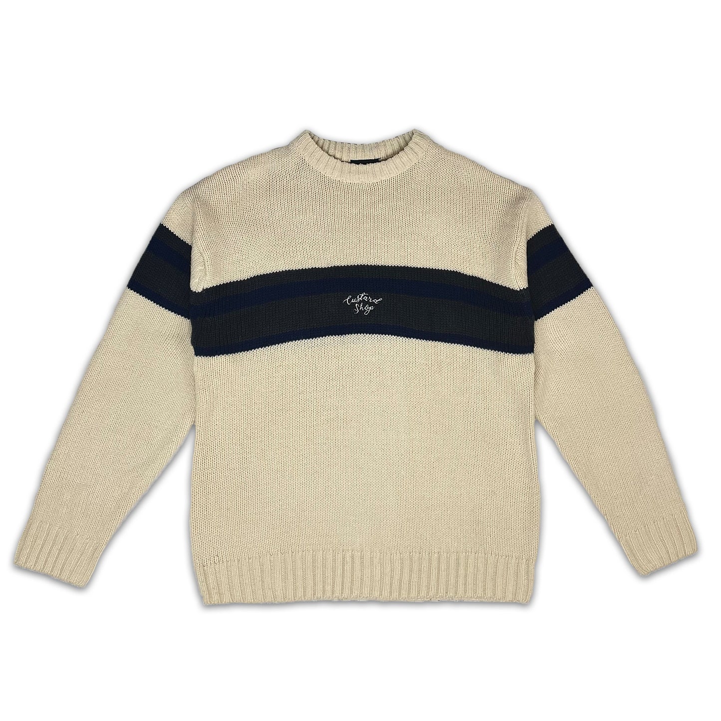 Custard Reclaimed Striped Jumper | Size Large