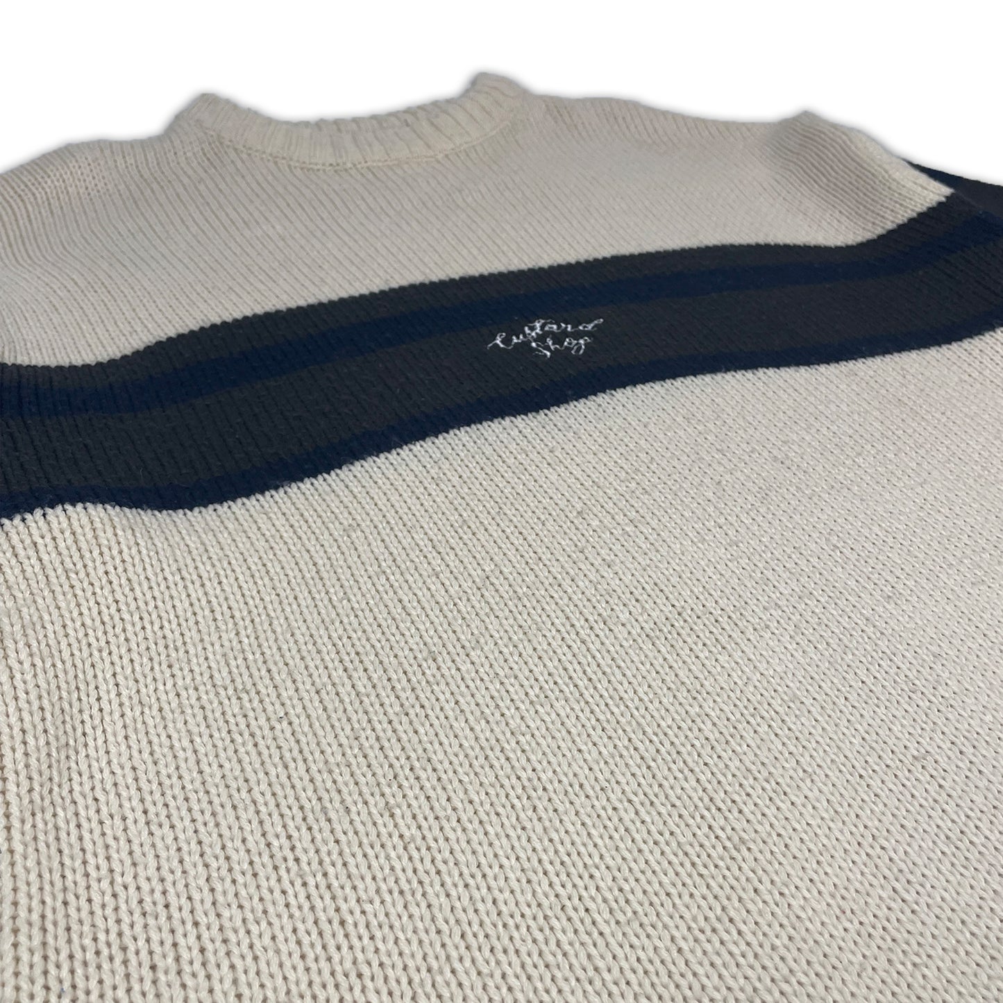 Custard Reclaimed Striped Jumper | Size Large