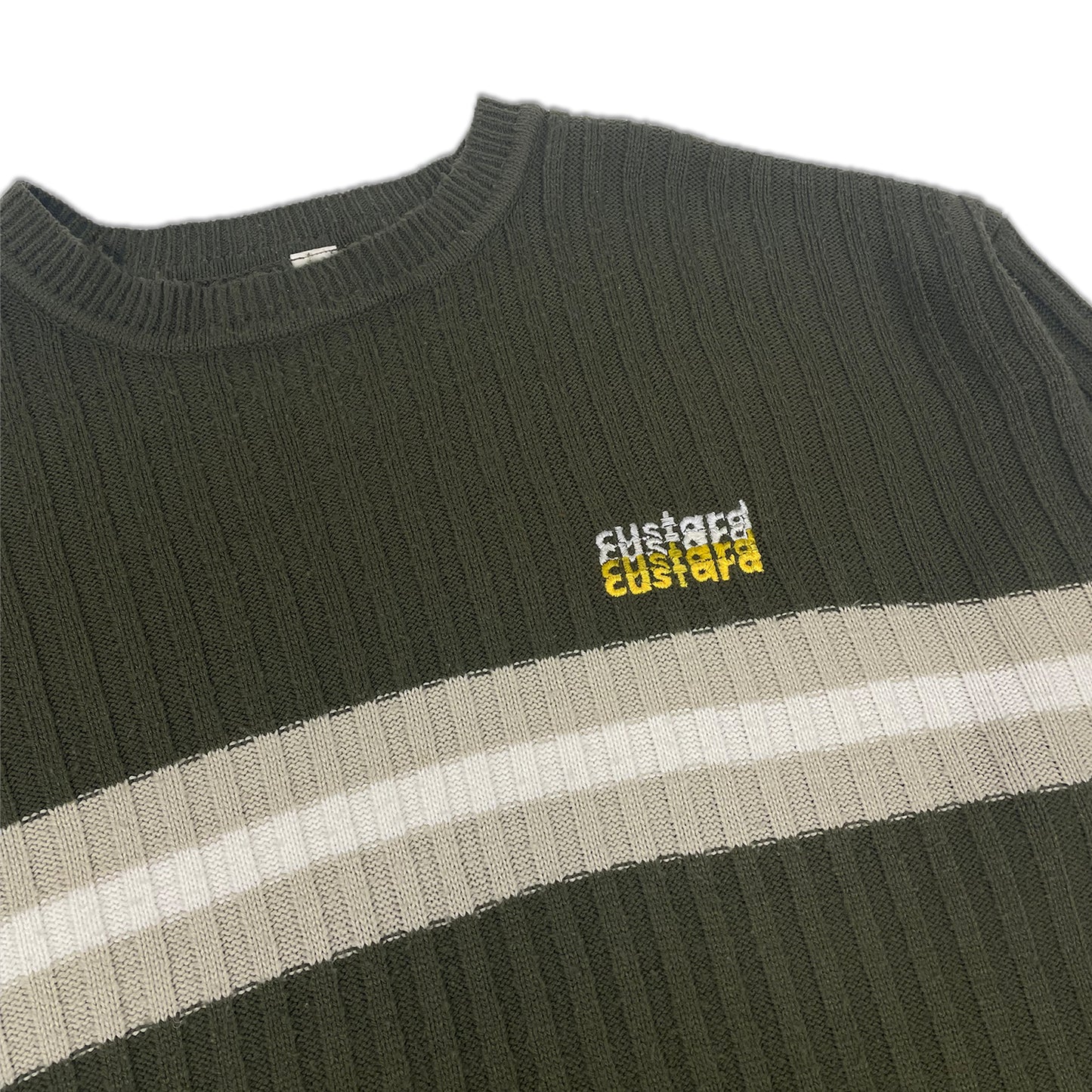 Custard Reclaimed Stripe Jumper | Size X-Large