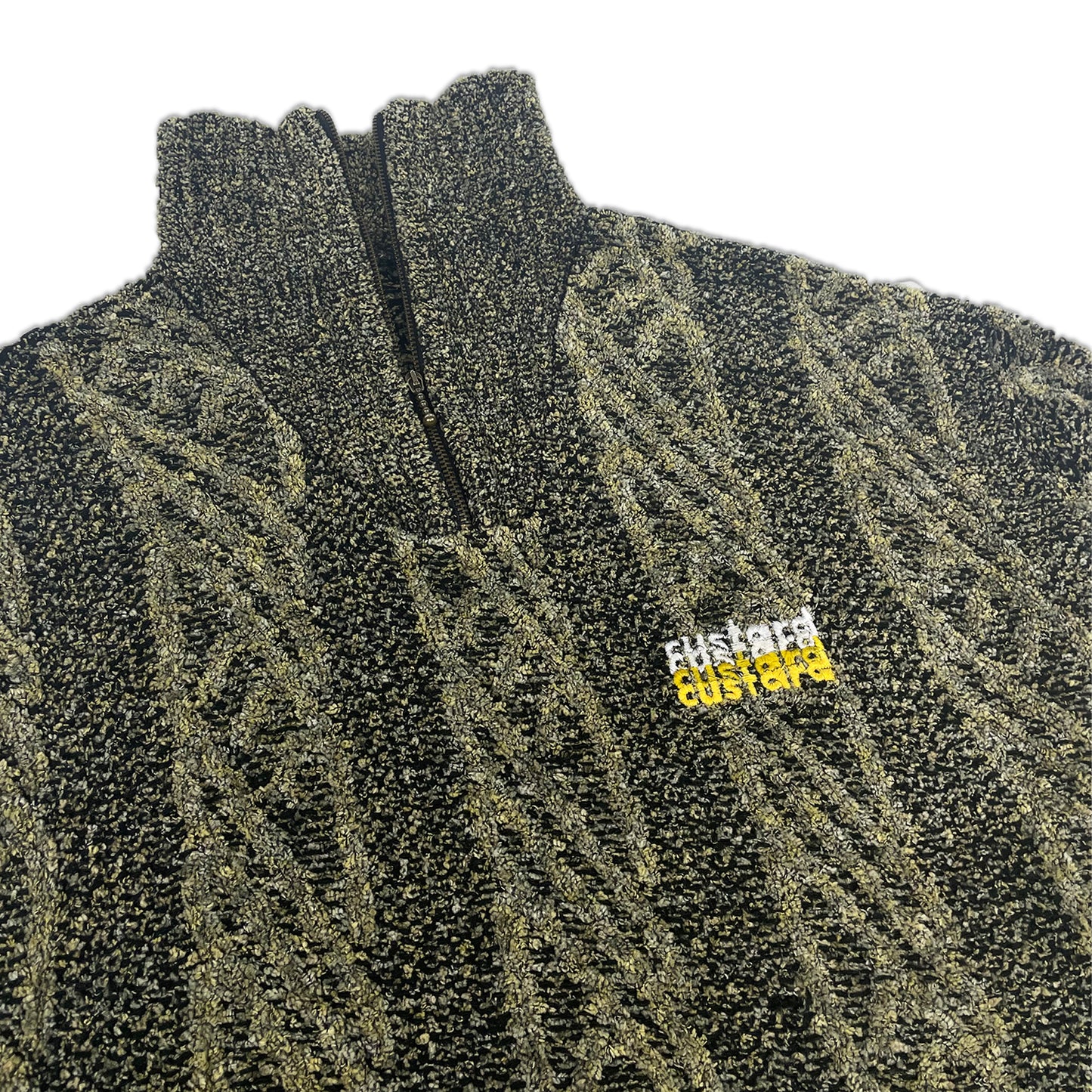 Custard Reclaimed Patterned 1/4 Zip | Size Medium