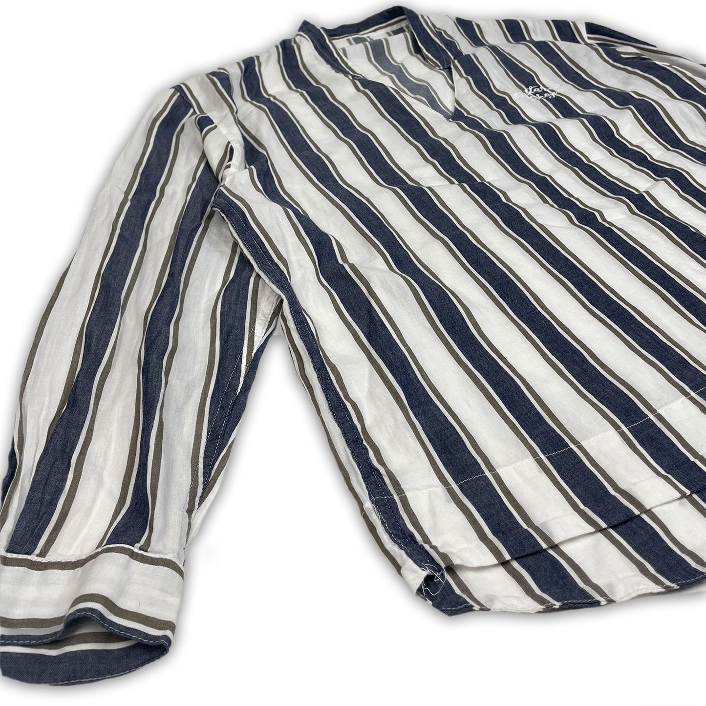 Custard Reclaimed Open Collar Shirt | Size Small