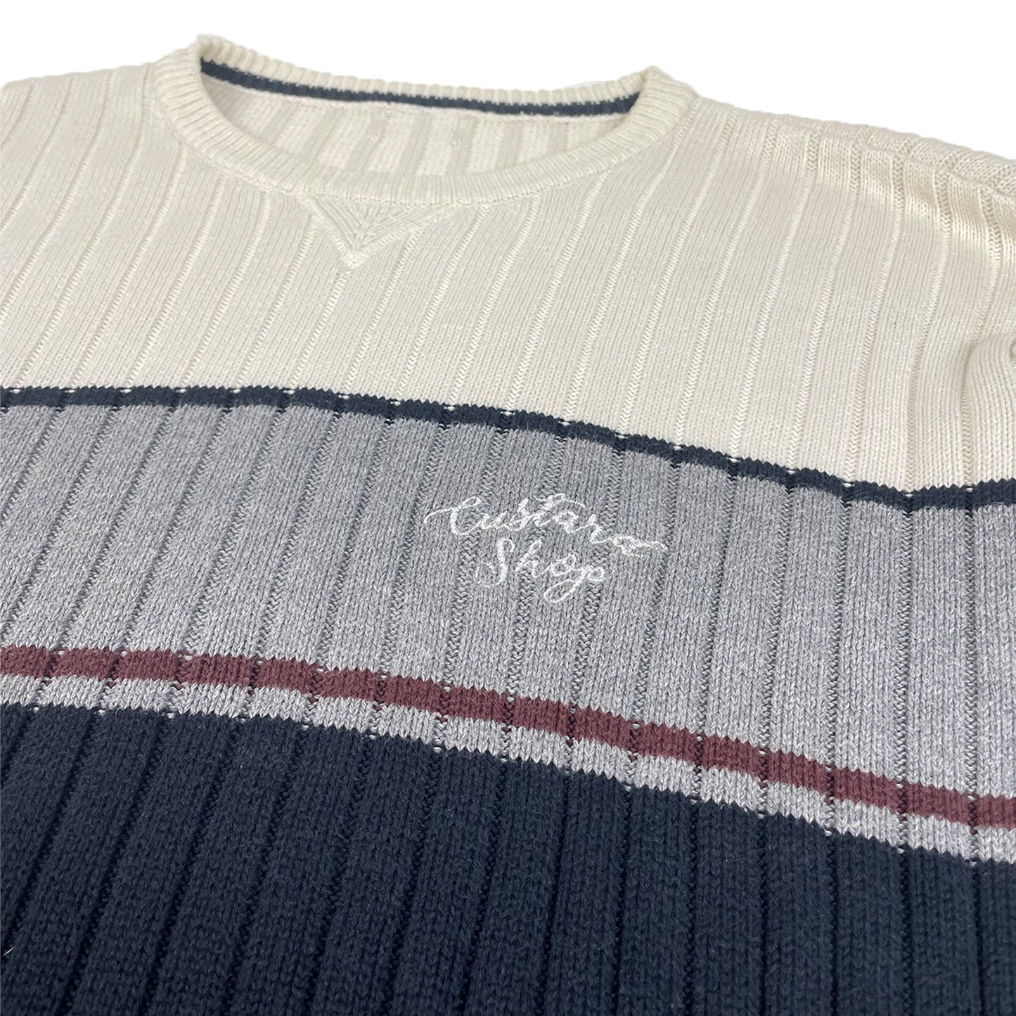 Custard Reclaimed Stripe Sweatshirt | Size Large