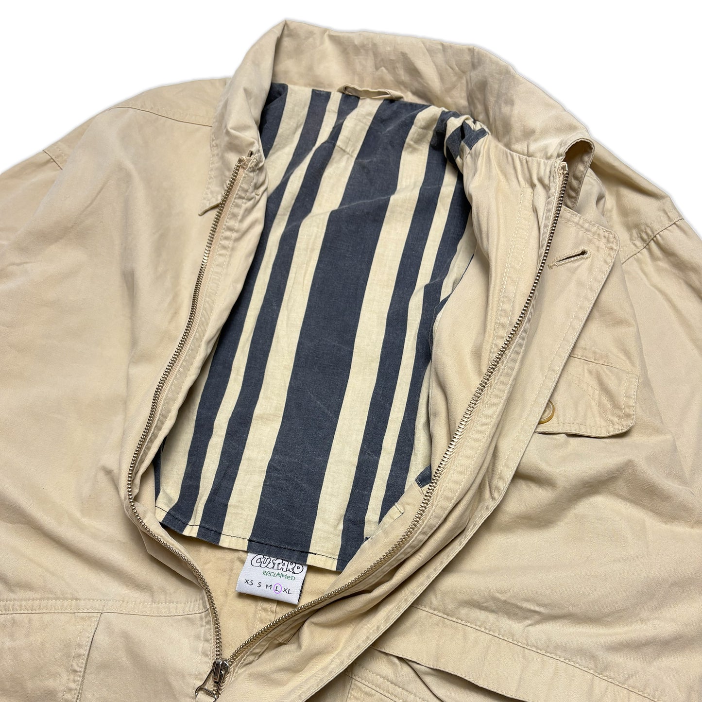 Custard Reclaimed Zip-up Jacket | Size Large