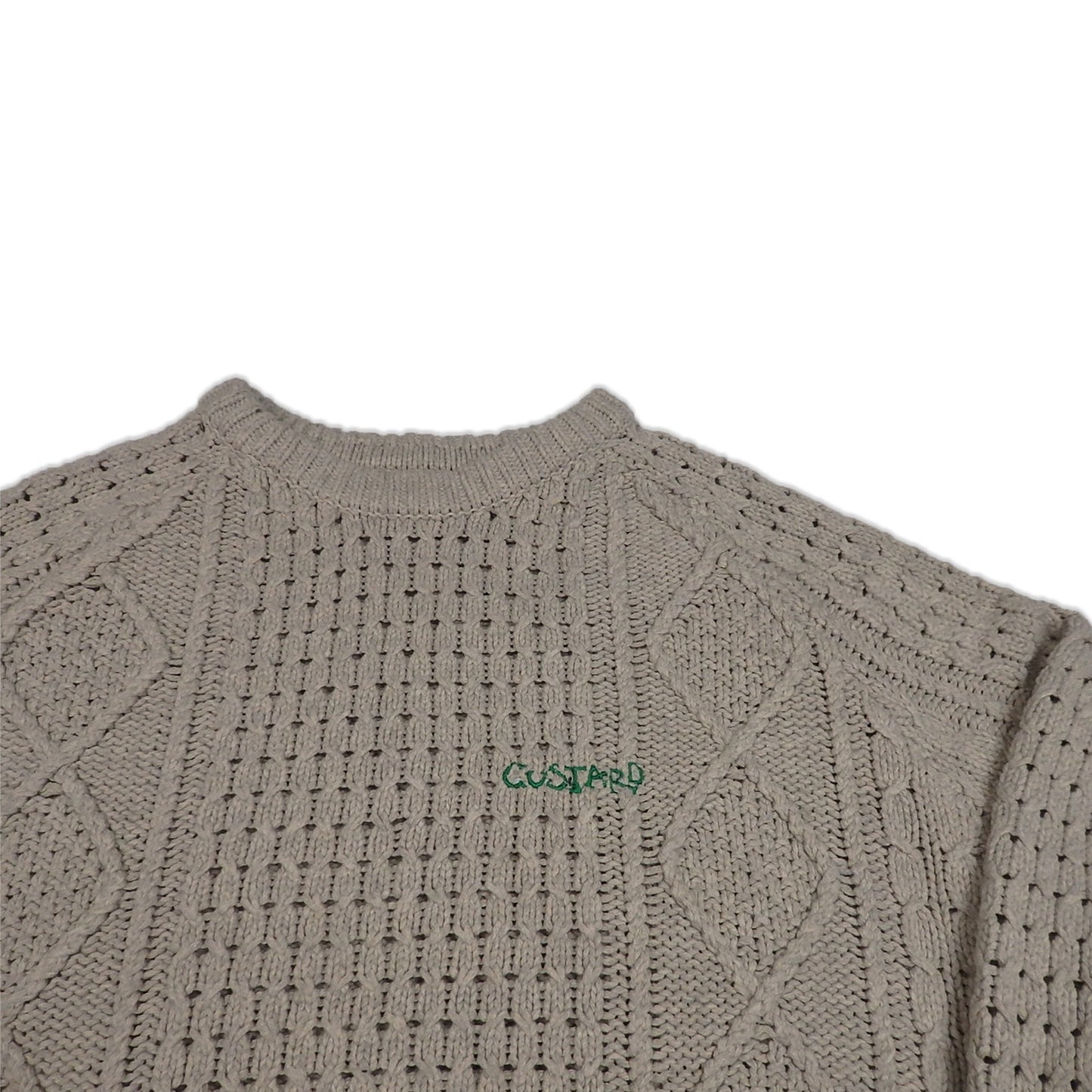 Custard Reclaimed Beige Knit Jumper | Size XL