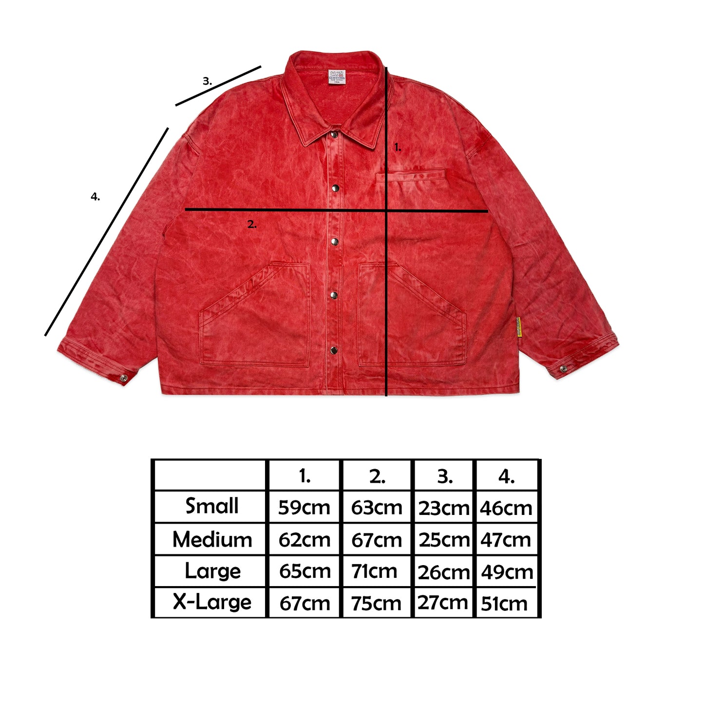 Berwick Boxy Chore Jacket | Acid Wash Red