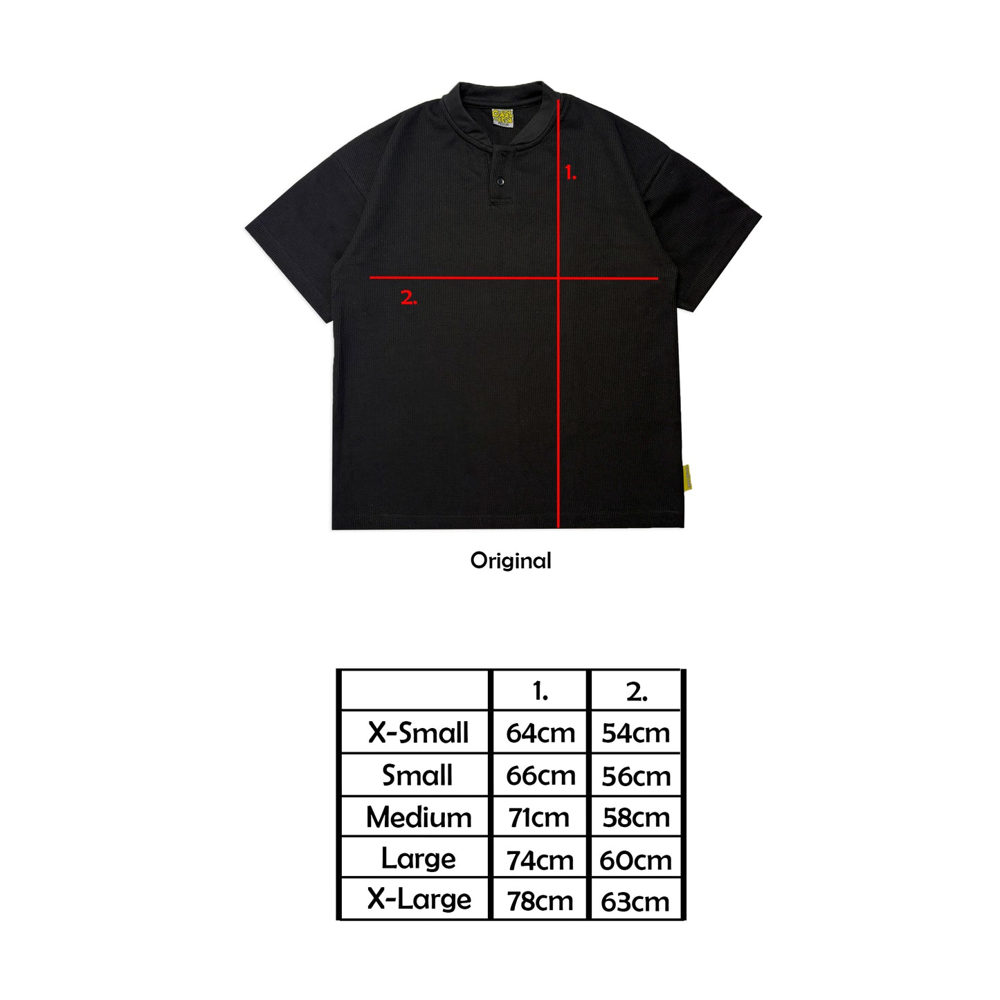 Waffle Henley Two-Button Shirt | Black