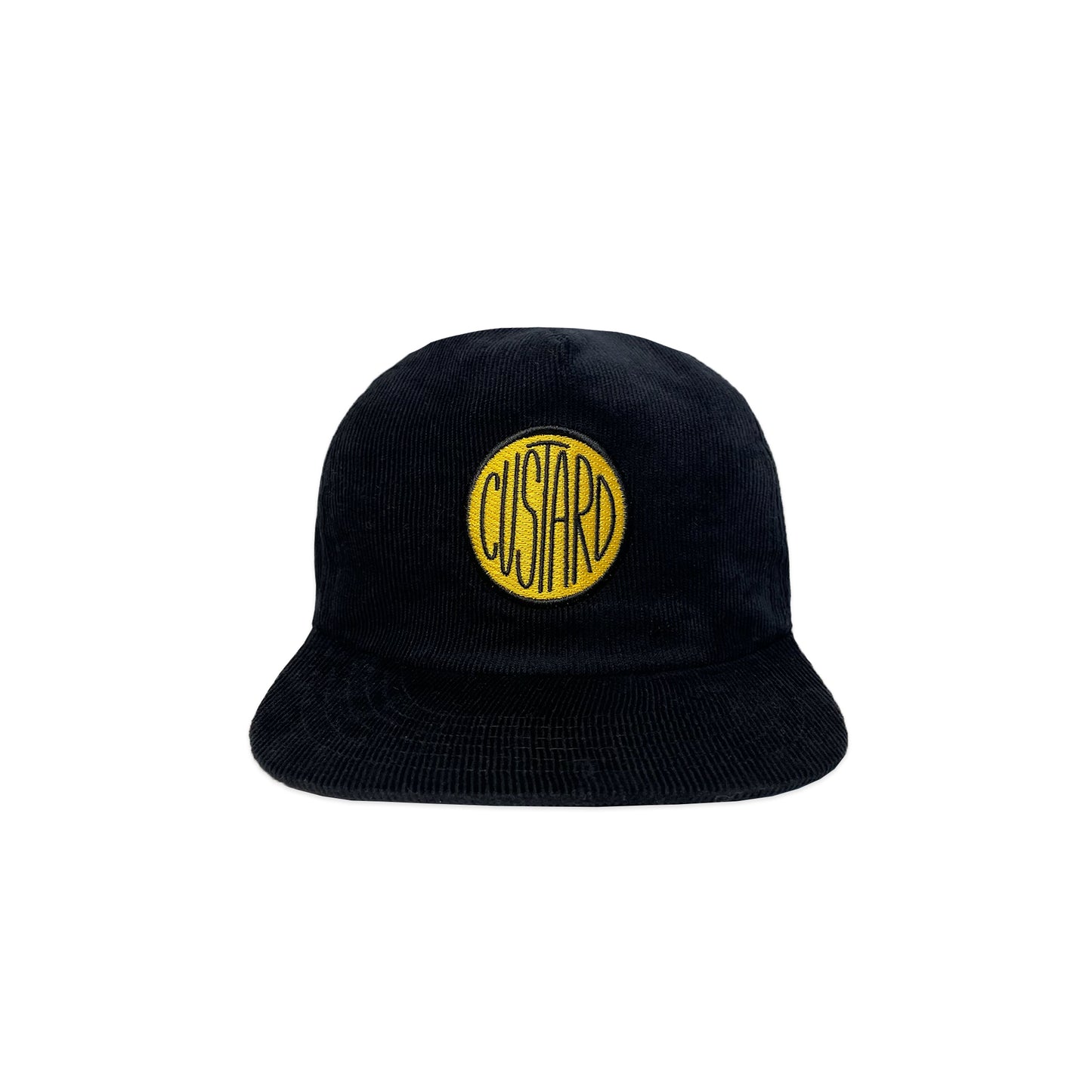 Corduroy Black Logo 6 Panel Cap