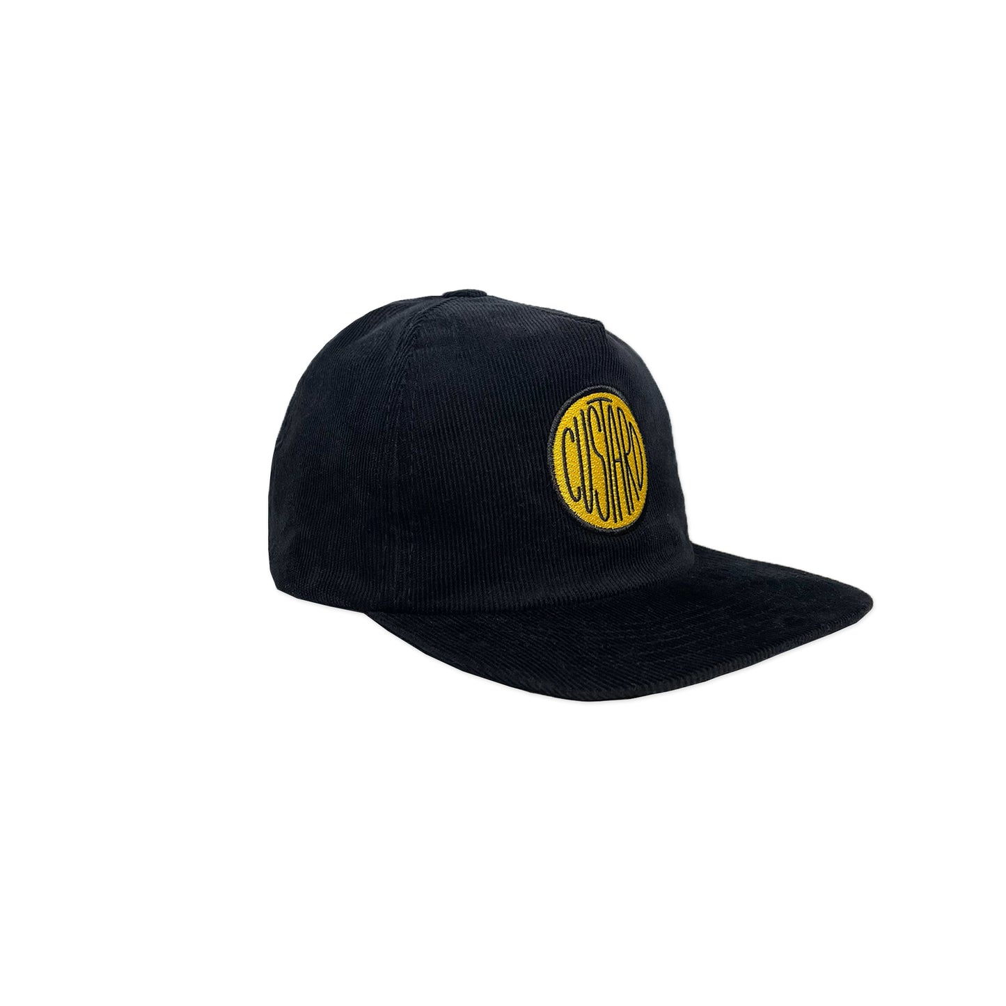 Corduroy Black Logo 6 Panel Cap