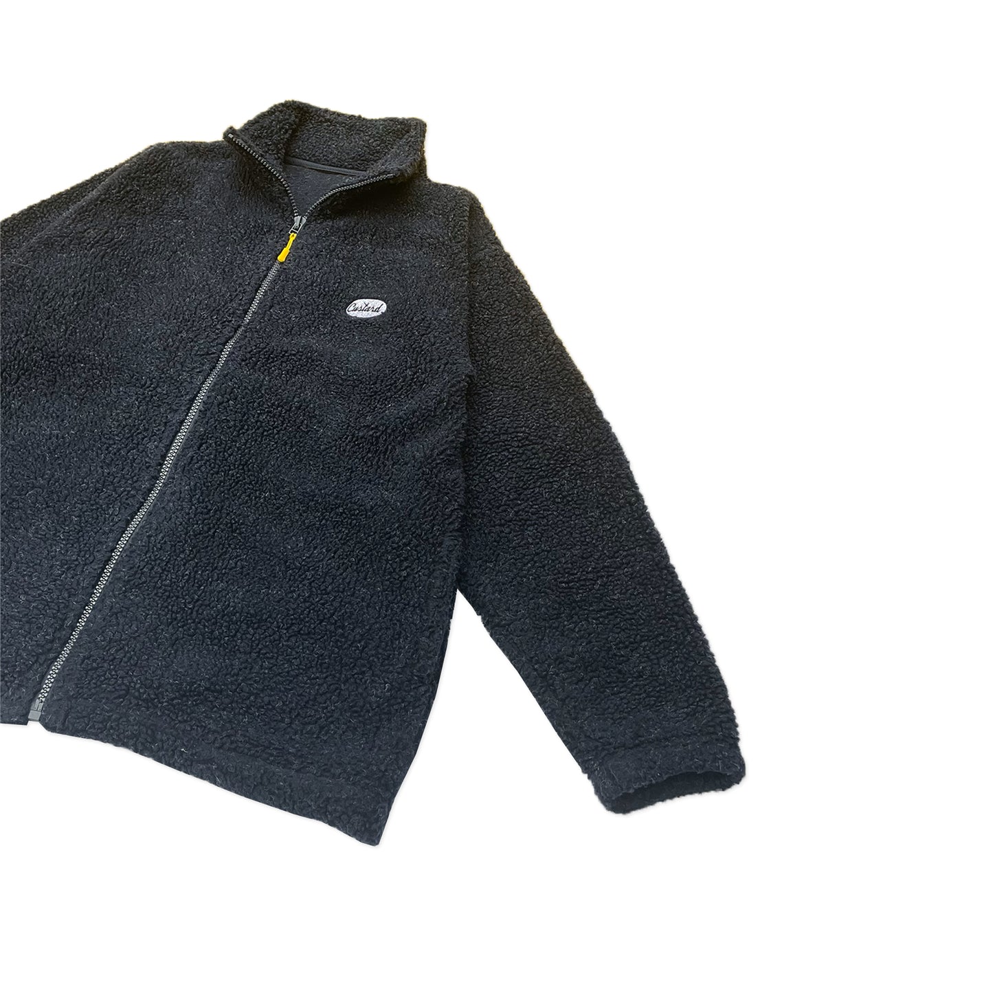 Custard Reclaimed Black Fleece Jacket | Size