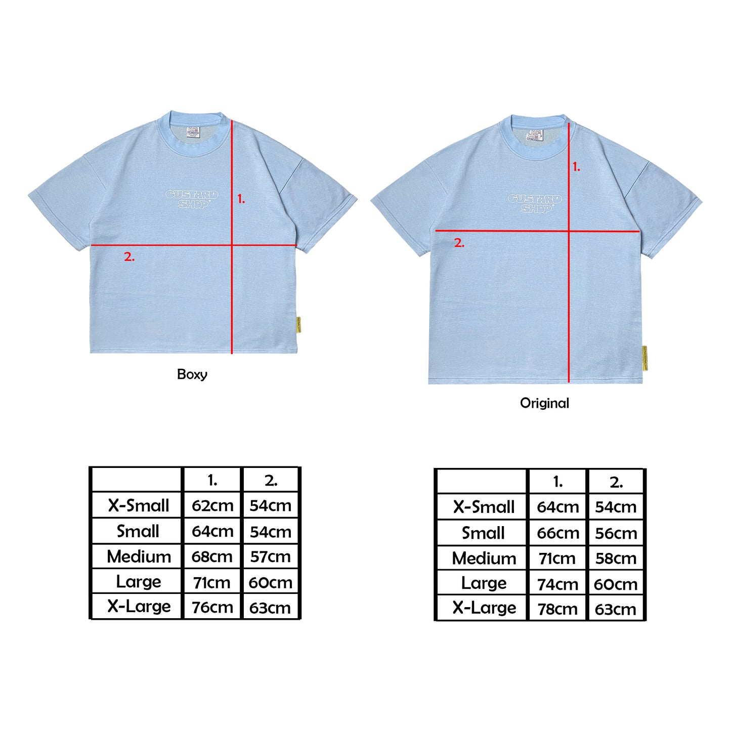 Heavyweight Block Print T-Shirt | Light Blue