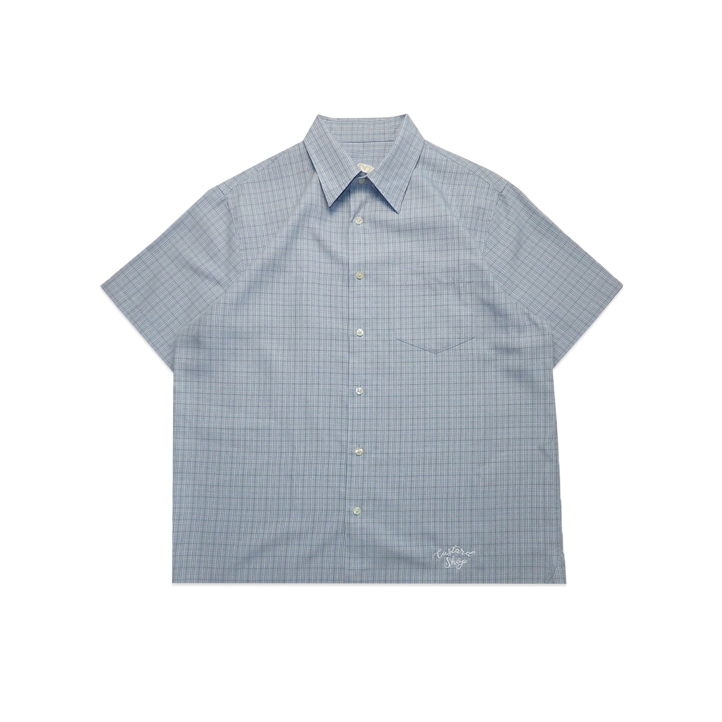 Custard Reclaimed Blue Check Shirt | Size Large/XL