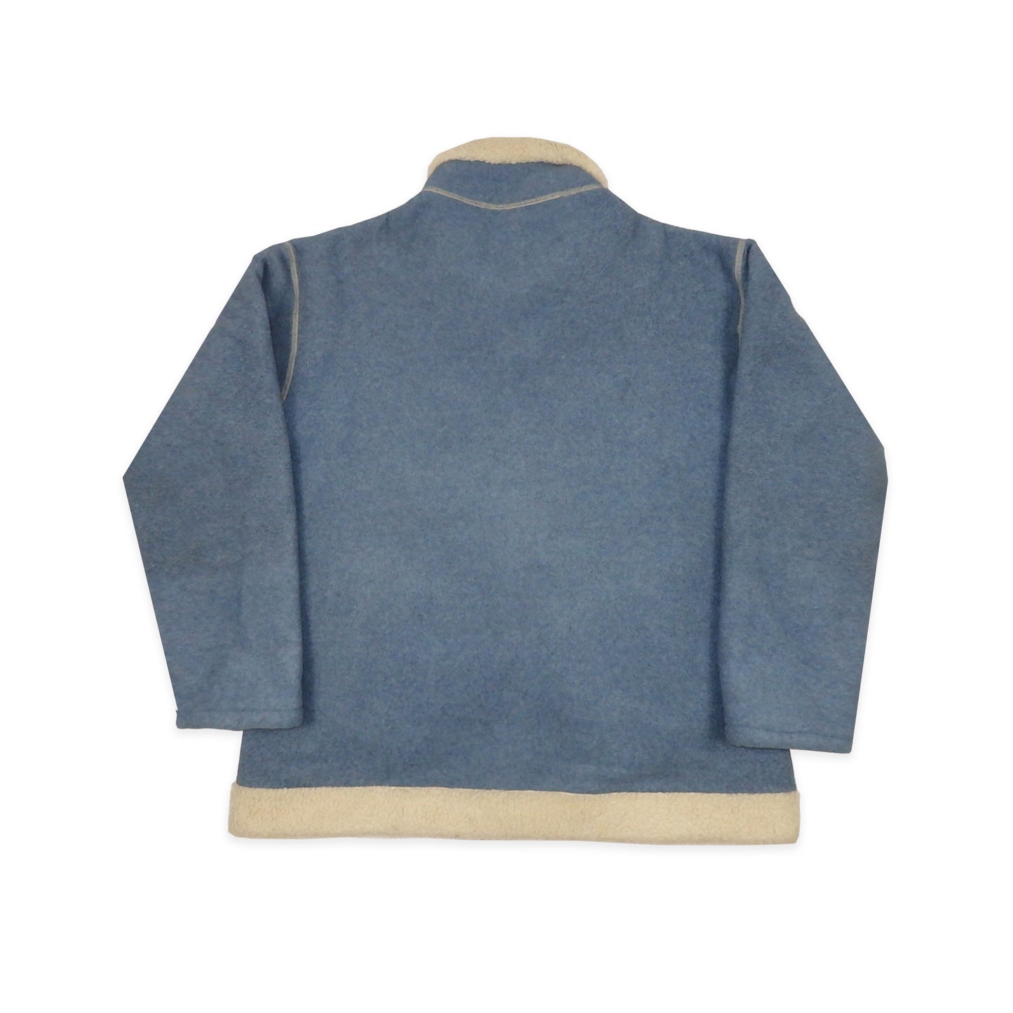 Custard Reclaimed Blue Full-Zip Sherpa Fleece | Size Large