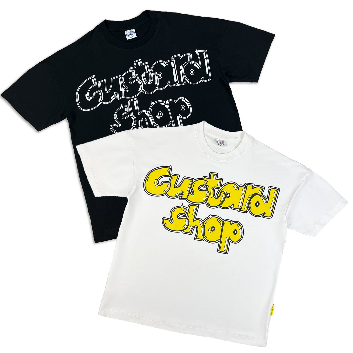 Heavyweight Graffiti Print T-Shirt | White