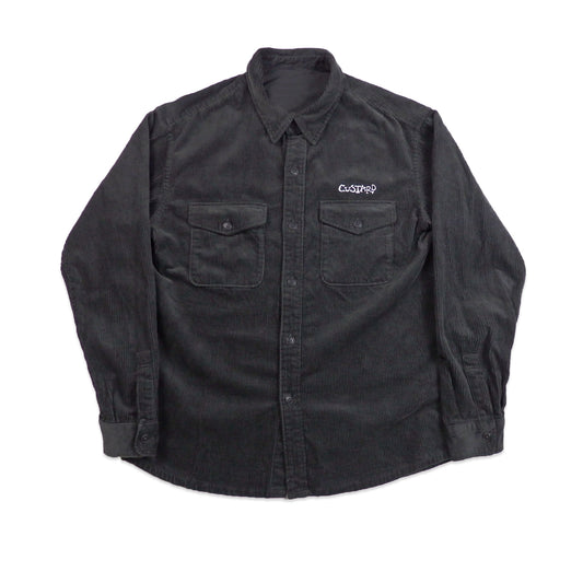 Custard Reclaimed Black Corduroy Overshirt | Size Medium