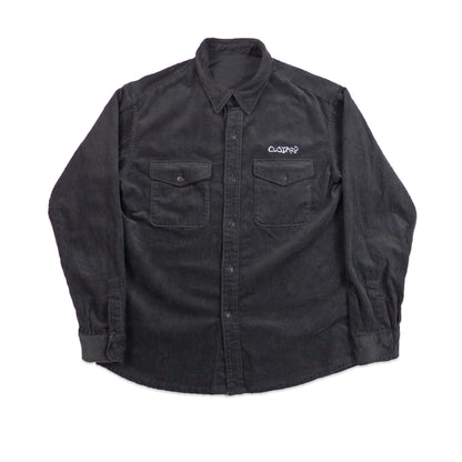 Custard Reclaimed Black Corduroy Overshirt | Size Medium
