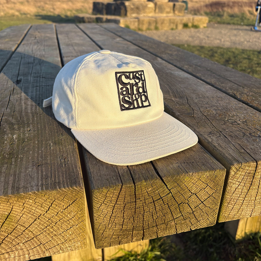 Canvas White 6 Panel Spellout Cap