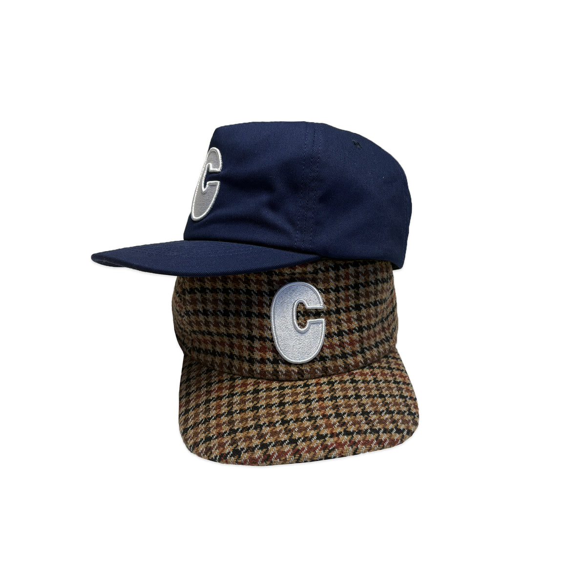 Houndstooth Wool 6 Panel Initial Adjustable Cap