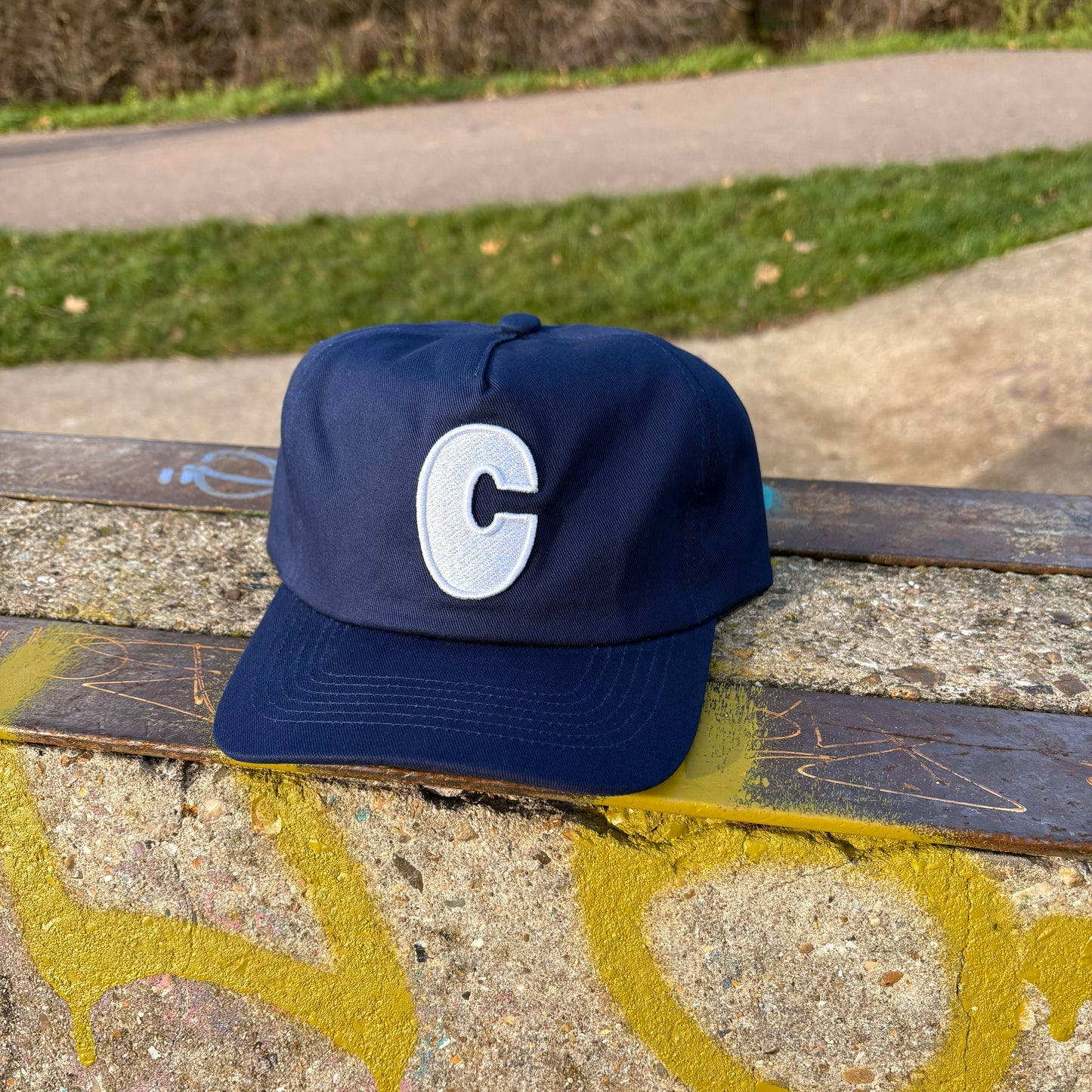 Navy Cotton 6 Panel Initial Cap