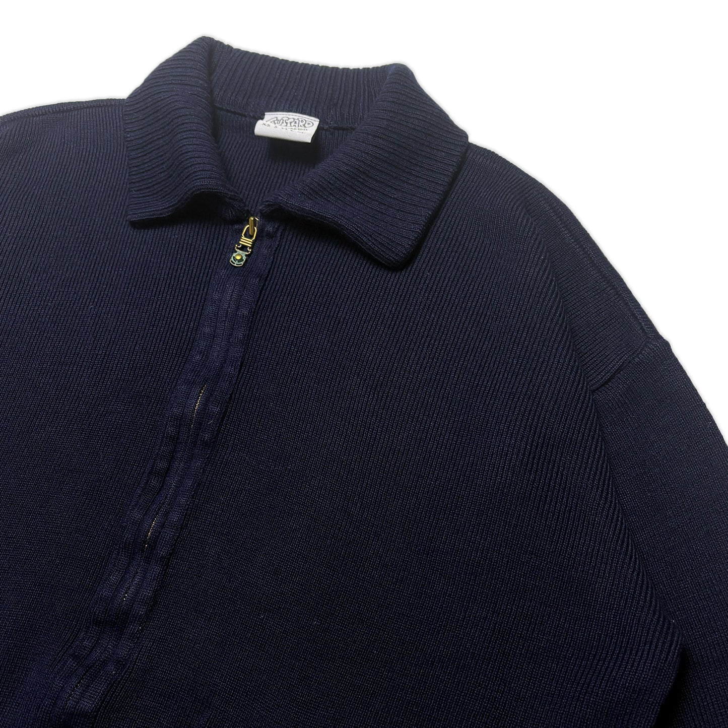 Custard Reclaimed Zip Heavy Knit Jumper | Size Large