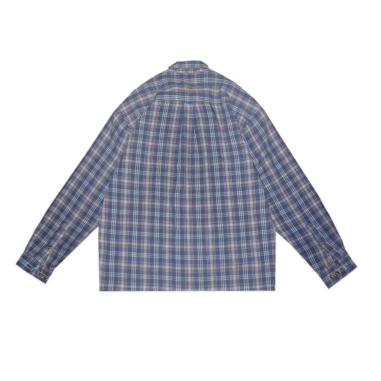 Custard Reclaimed Check Long Sleeve Shirt | Size Large