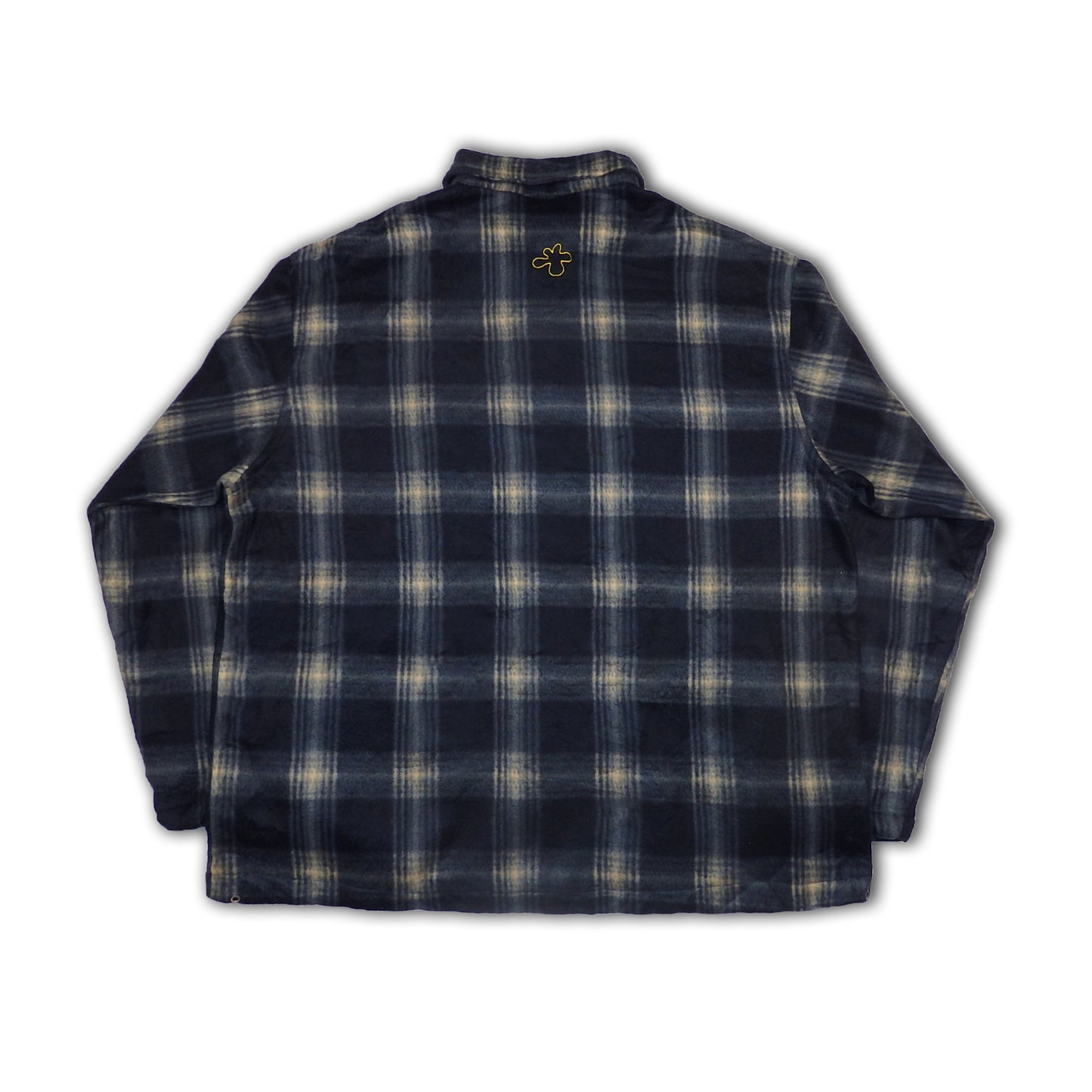 Custard Reclaimed Check Full-Zip Fleece | Size Large