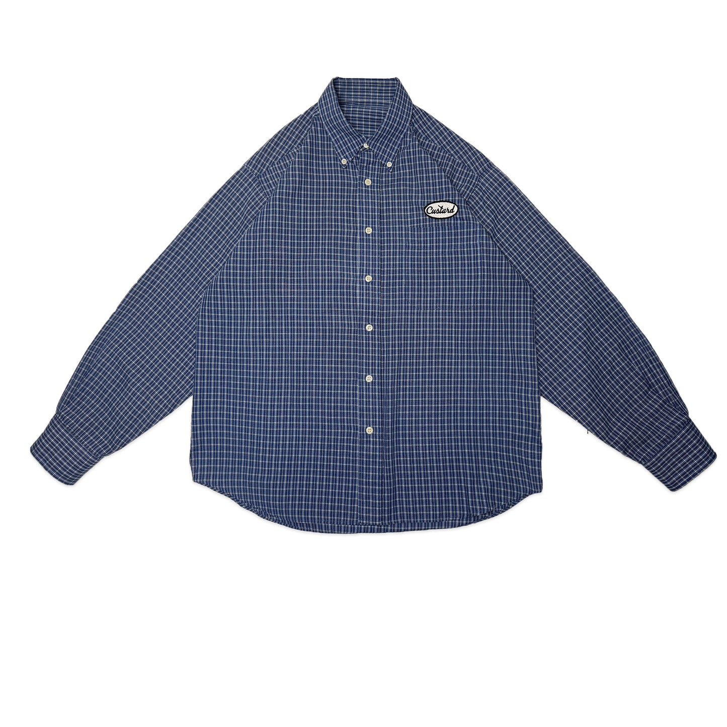 Custard Reclaimed Cheque Button Shirt | Size Large