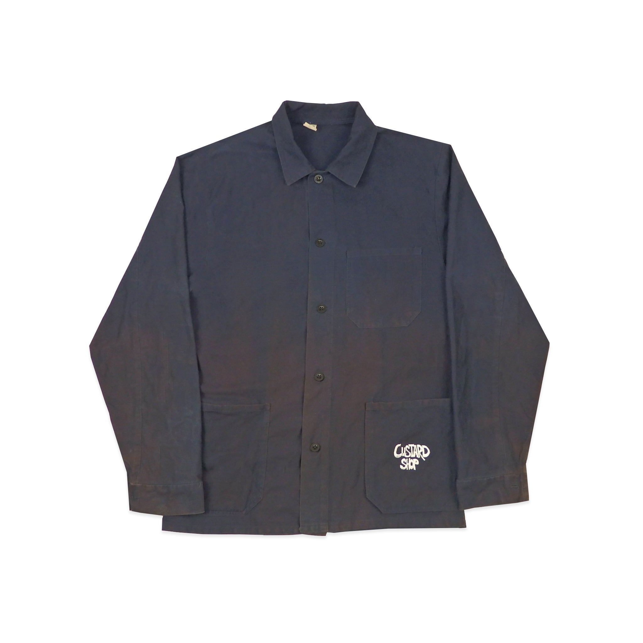 Custard Reclaimed Navy Dyed Chore Jacket | Size L/XL
