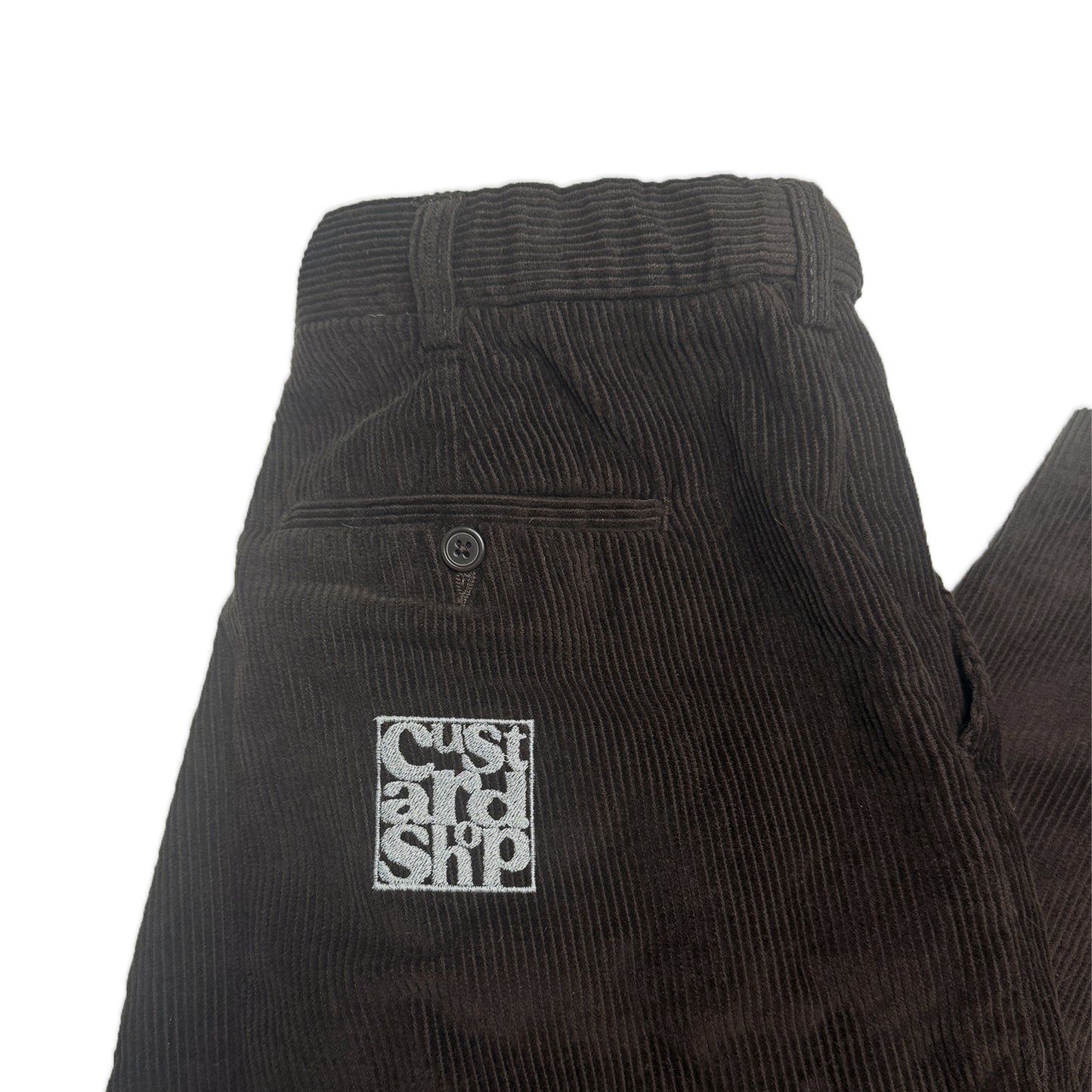 Custard Reclaimed Dark Brown Corduroy Trousers | Size 32”x32”