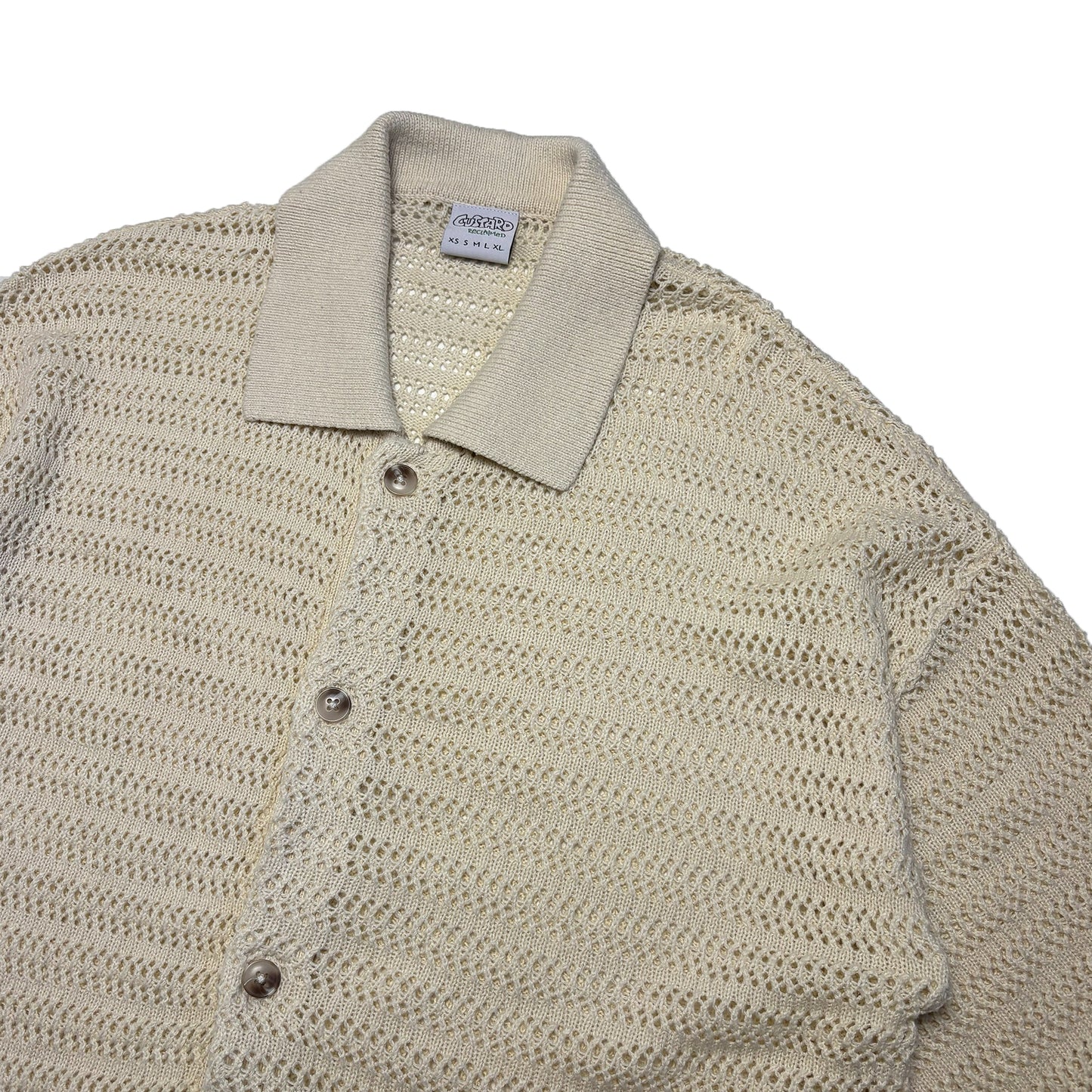 Custard Reclaimed Crochet Shirt | Size Large