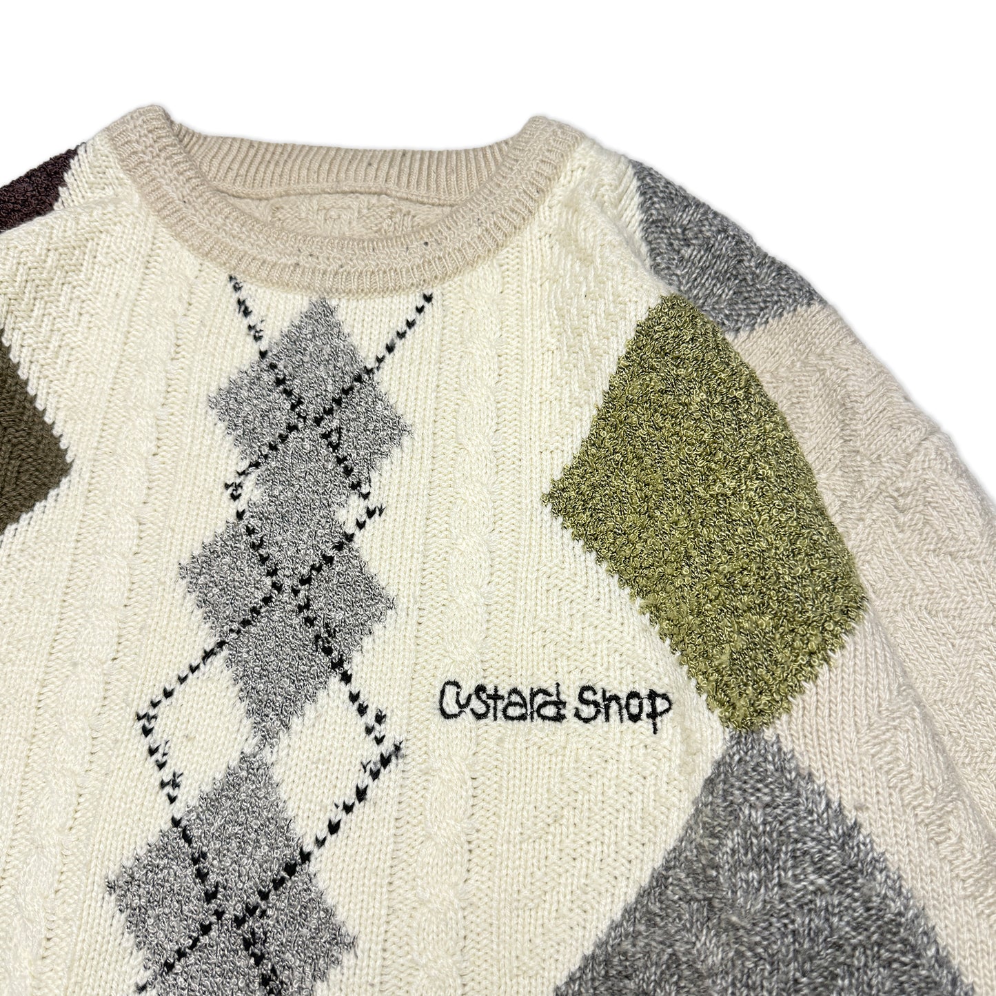Custard Reclaimed Pattern Jumper | Size Medium