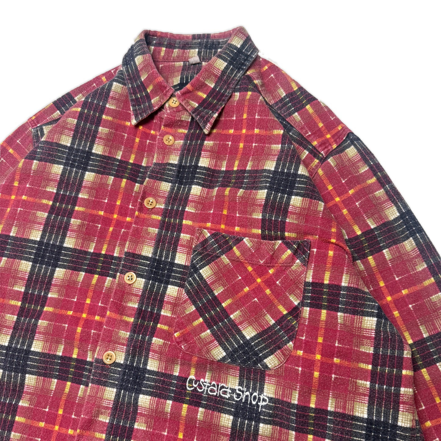 Custard Reclaimed Button Flannel Shirt | Size Large