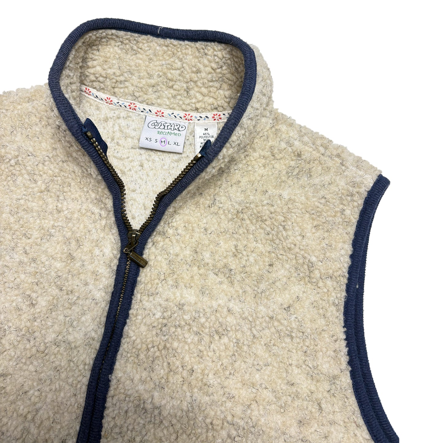 Custard Reclaimed Sherpa Gilet | Size Medium