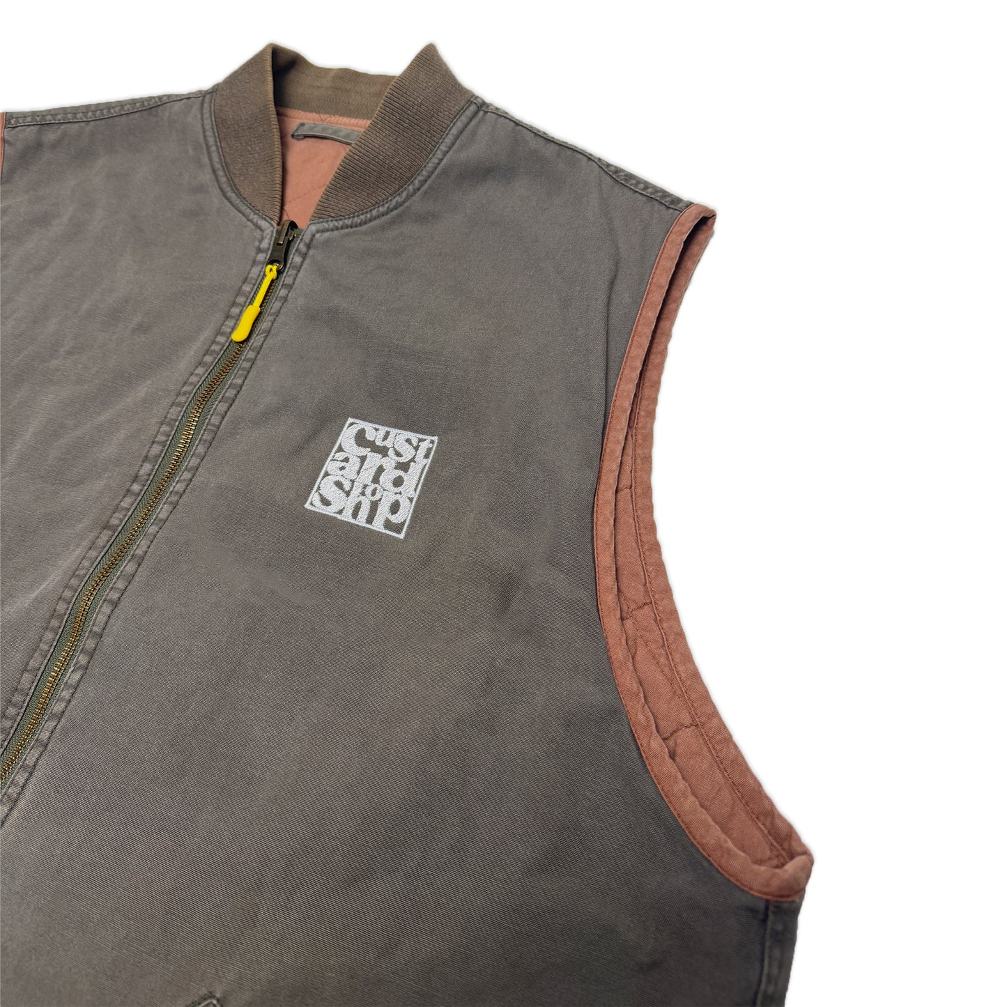 Custard Reclaimed Zip-up Gilet | Size Large