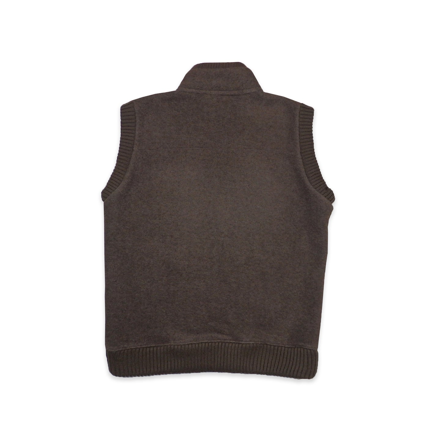 Custard Reclaimed Brown Fleece Gilet | Size Large