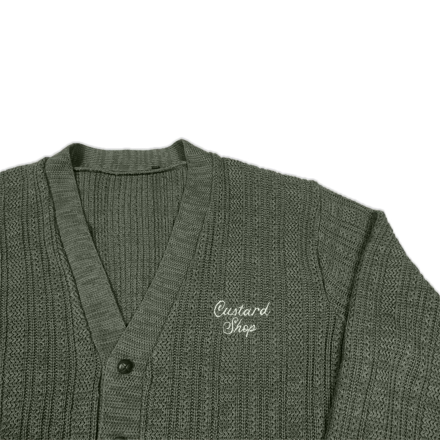 Custard Reclaimed Green Cardigan | Size Large
