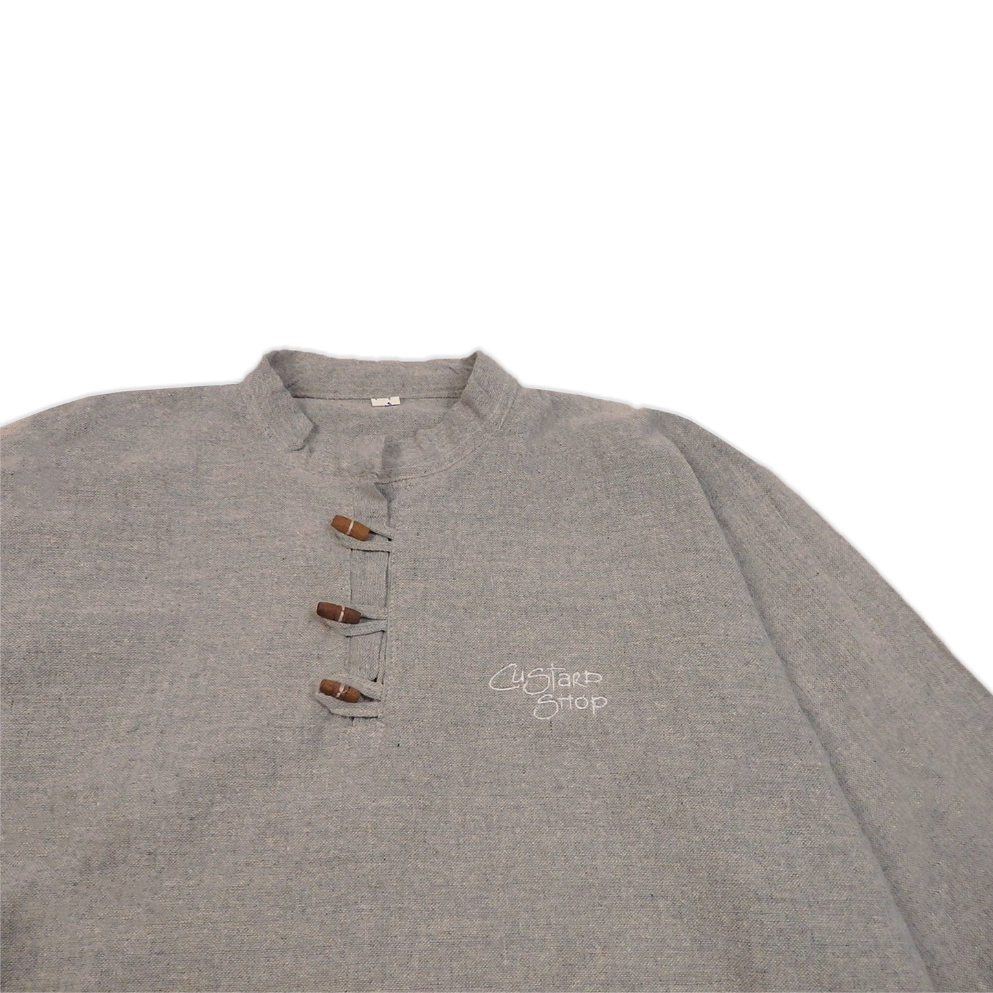 Custard Reclaimed Grey Button Shirt | Size Large