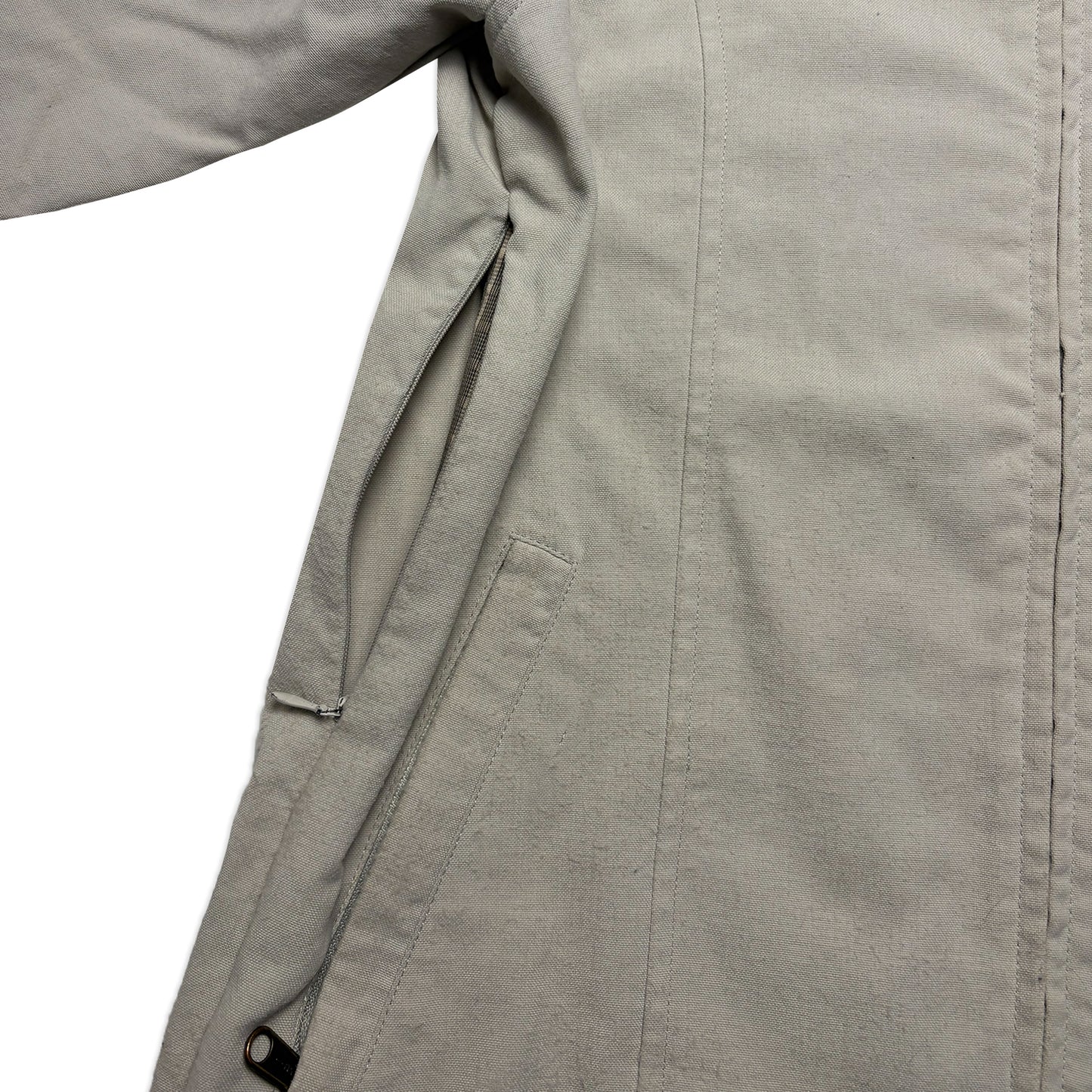 Custard Reclaimed Zip-up Jacket with Hidden Pockets | Size Medium