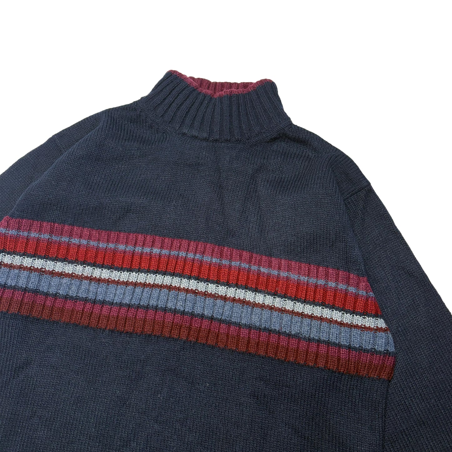 Custard Reclaimed Stripe High-Neck Jumper | Size Medium
