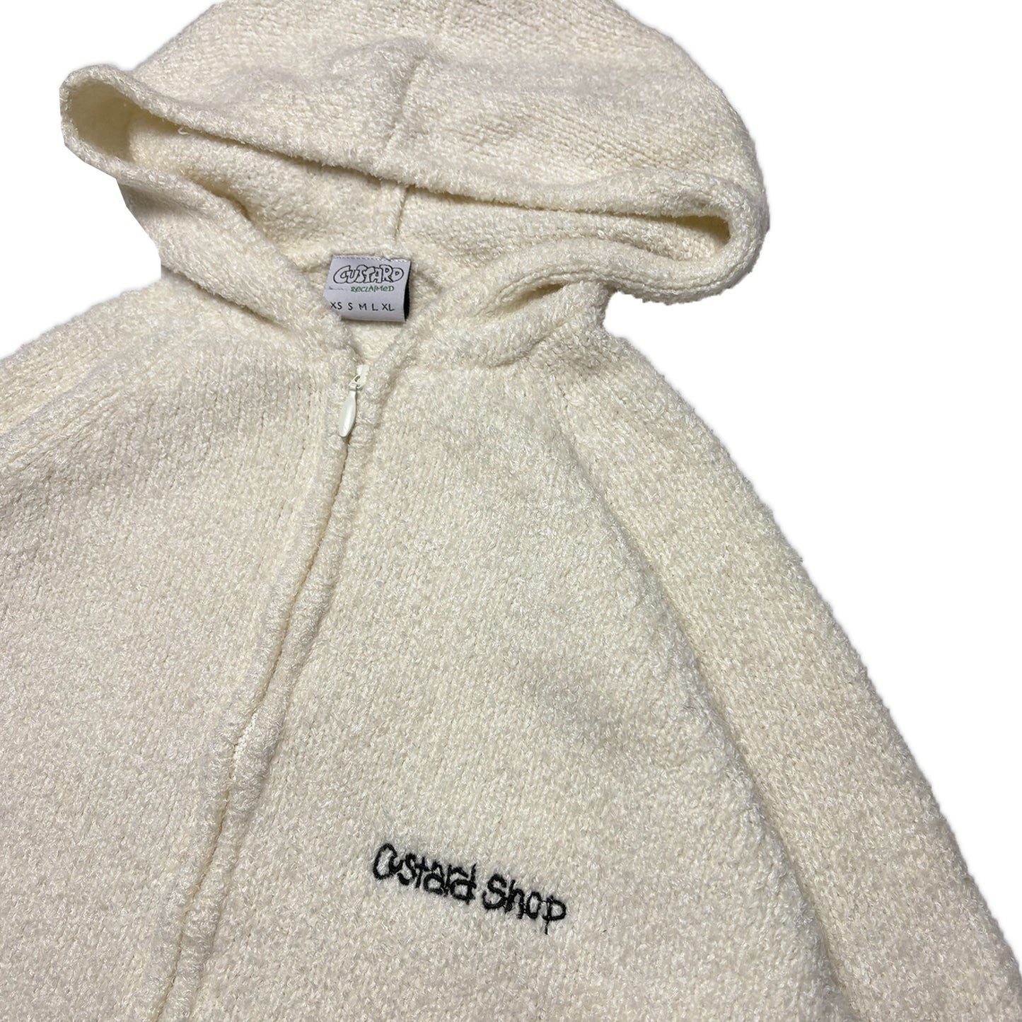 Custard Reclaimed Knit Hoodie | Size Medium