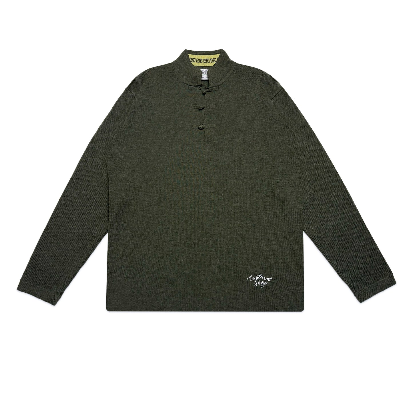 Custard Reclaimed Mandarin Shirt | Size Medium