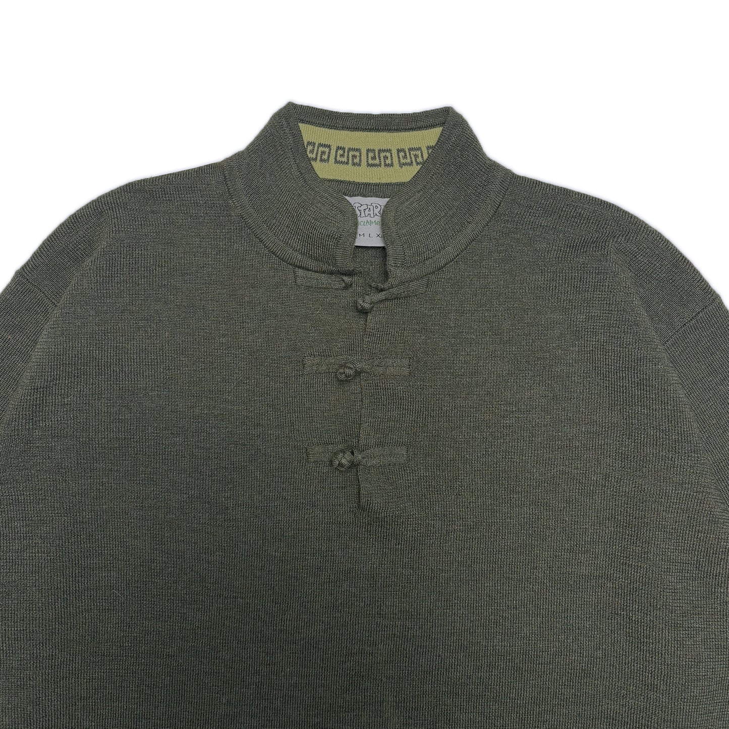 Custard Reclaimed Mandarin Shirt | Size Medium