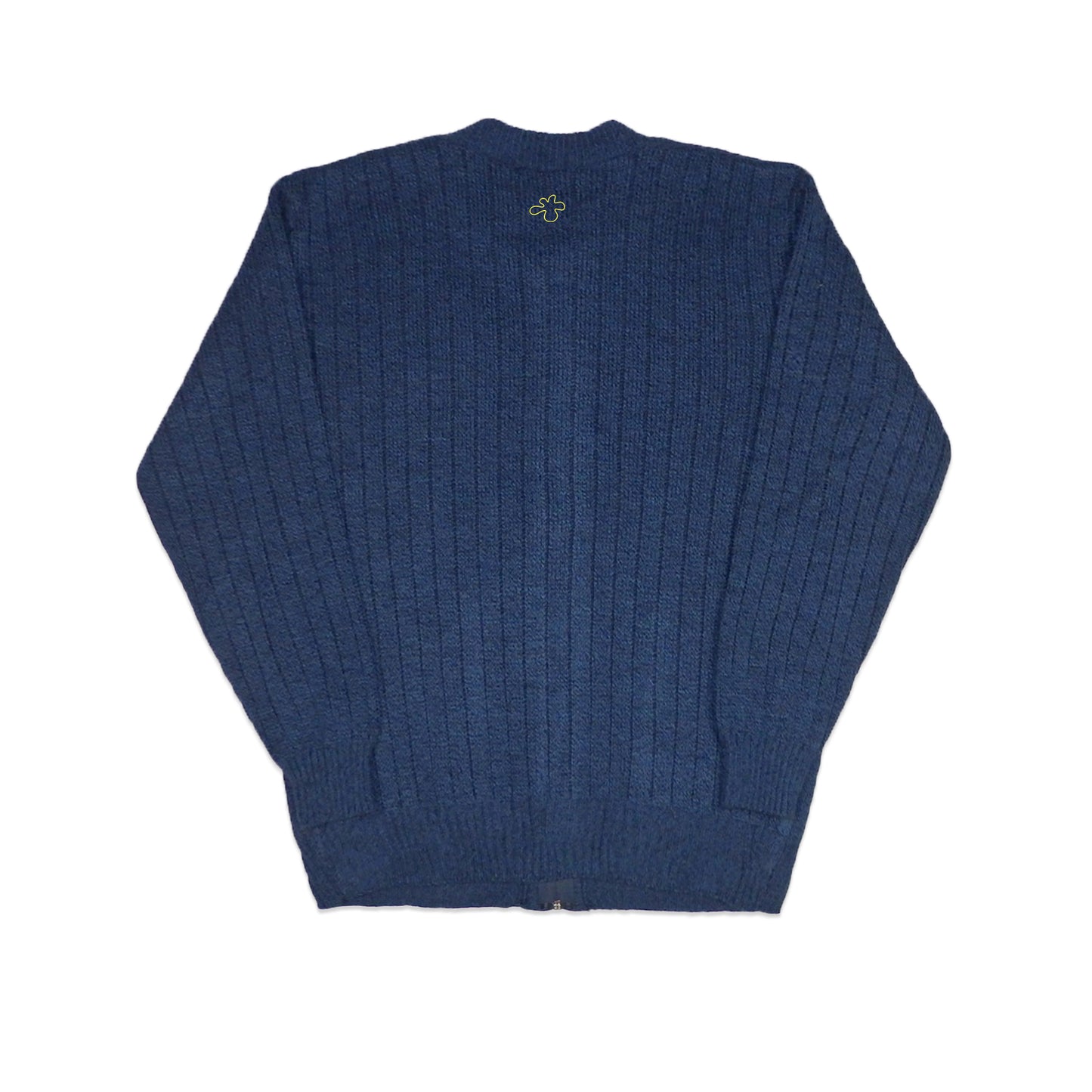 Custard Reclaimed Navy Zip Cardigan | Size Medium