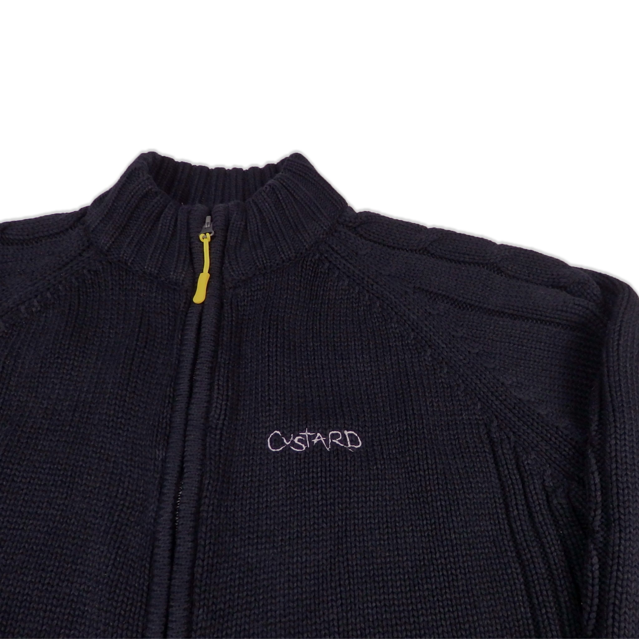 Custard Reclaimed Navy Full-Zip Chunky Cardigan | Size Medium