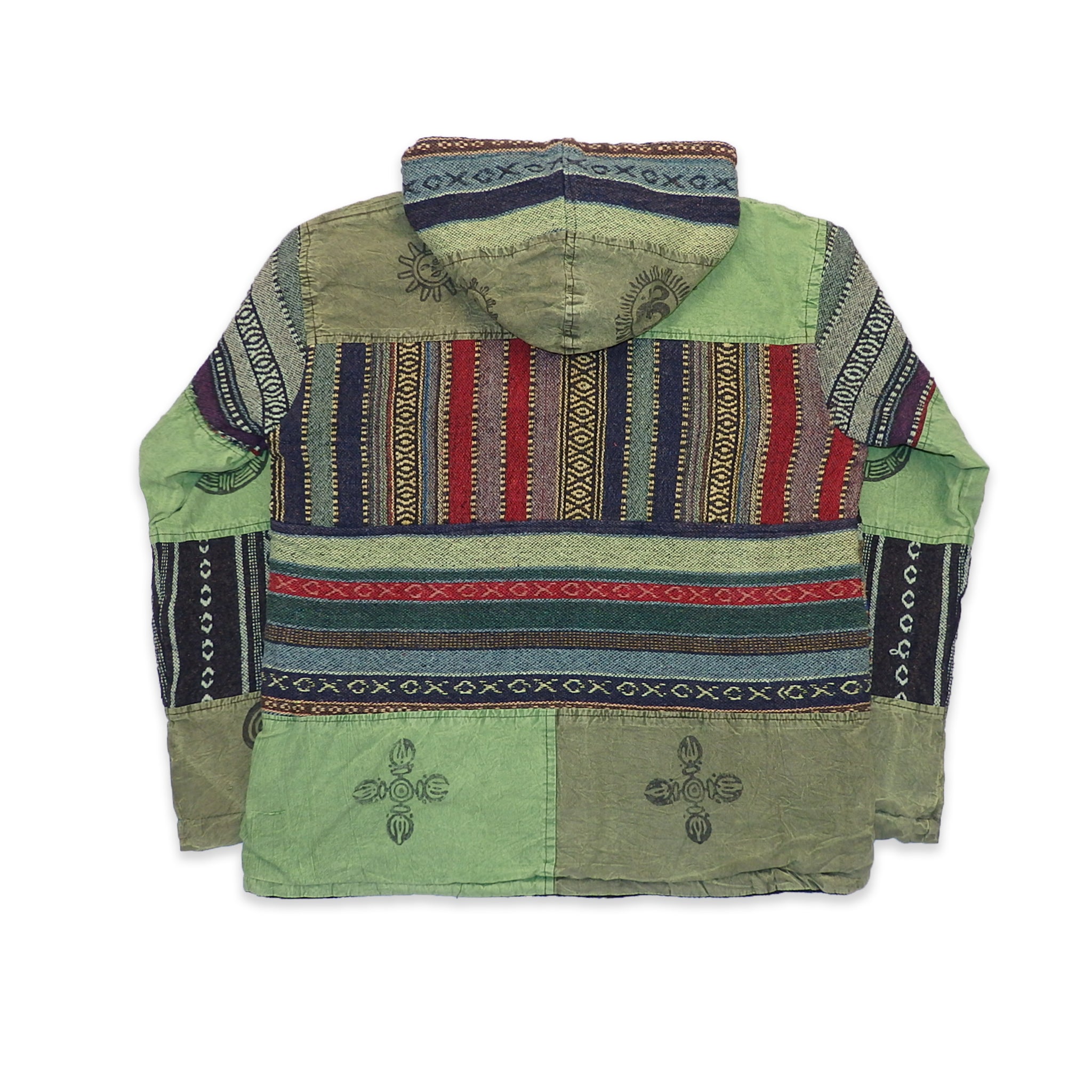 Custard Reclaimed Pattern Hippie Jacket | Size X-Large