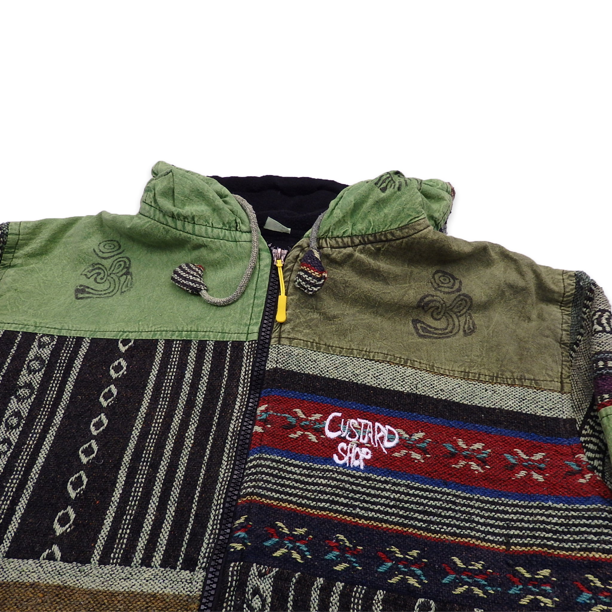 Custard Reclaimed Pattern Hippie Jacket | Size X-Large
