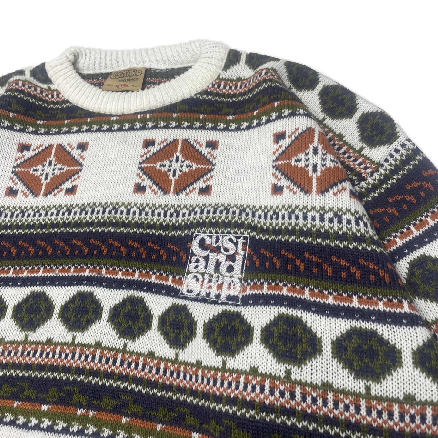 Custard Reclaimed Pattern Jumper | Size Medium