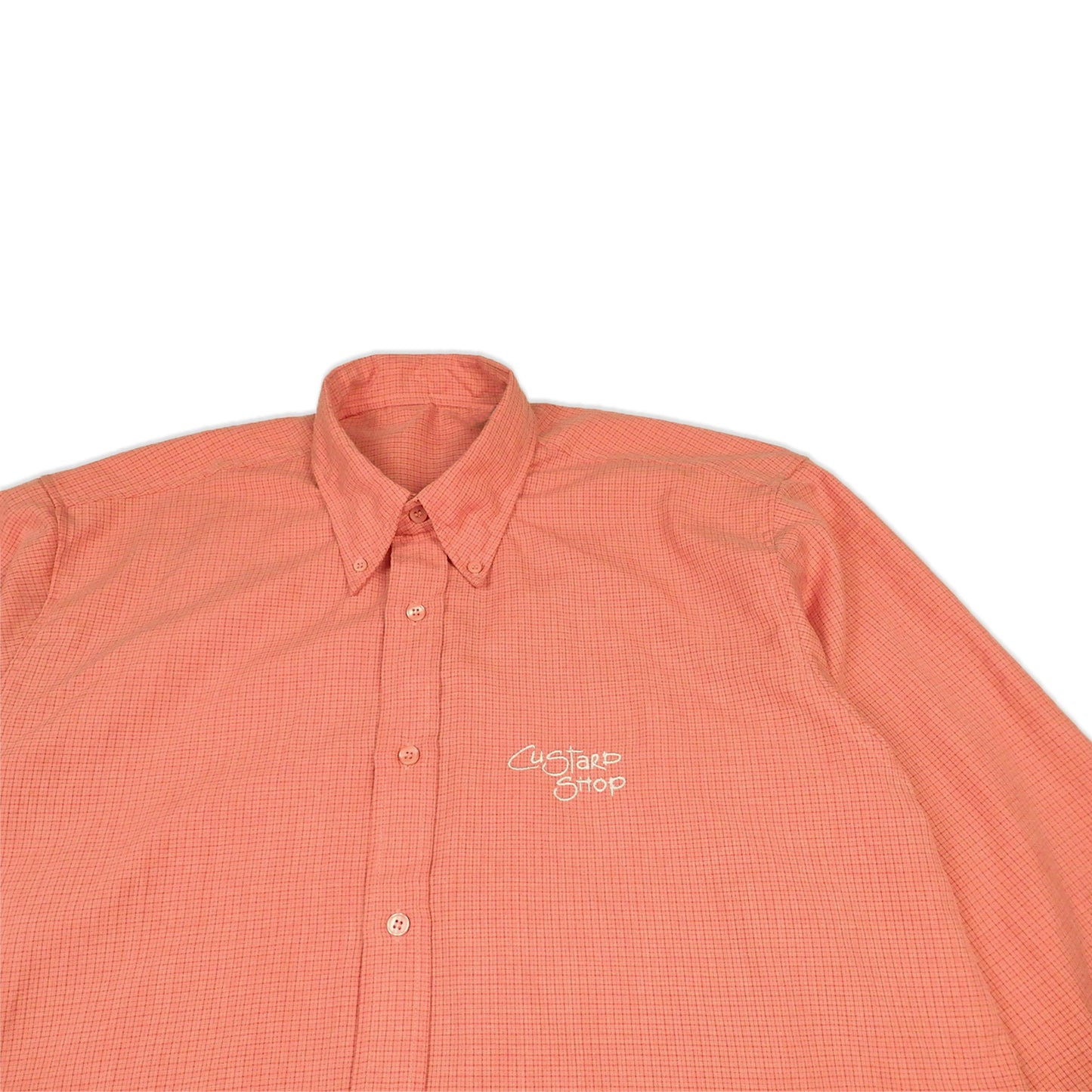 Custard Reclaimed Salmon Check Shirt | Size Large