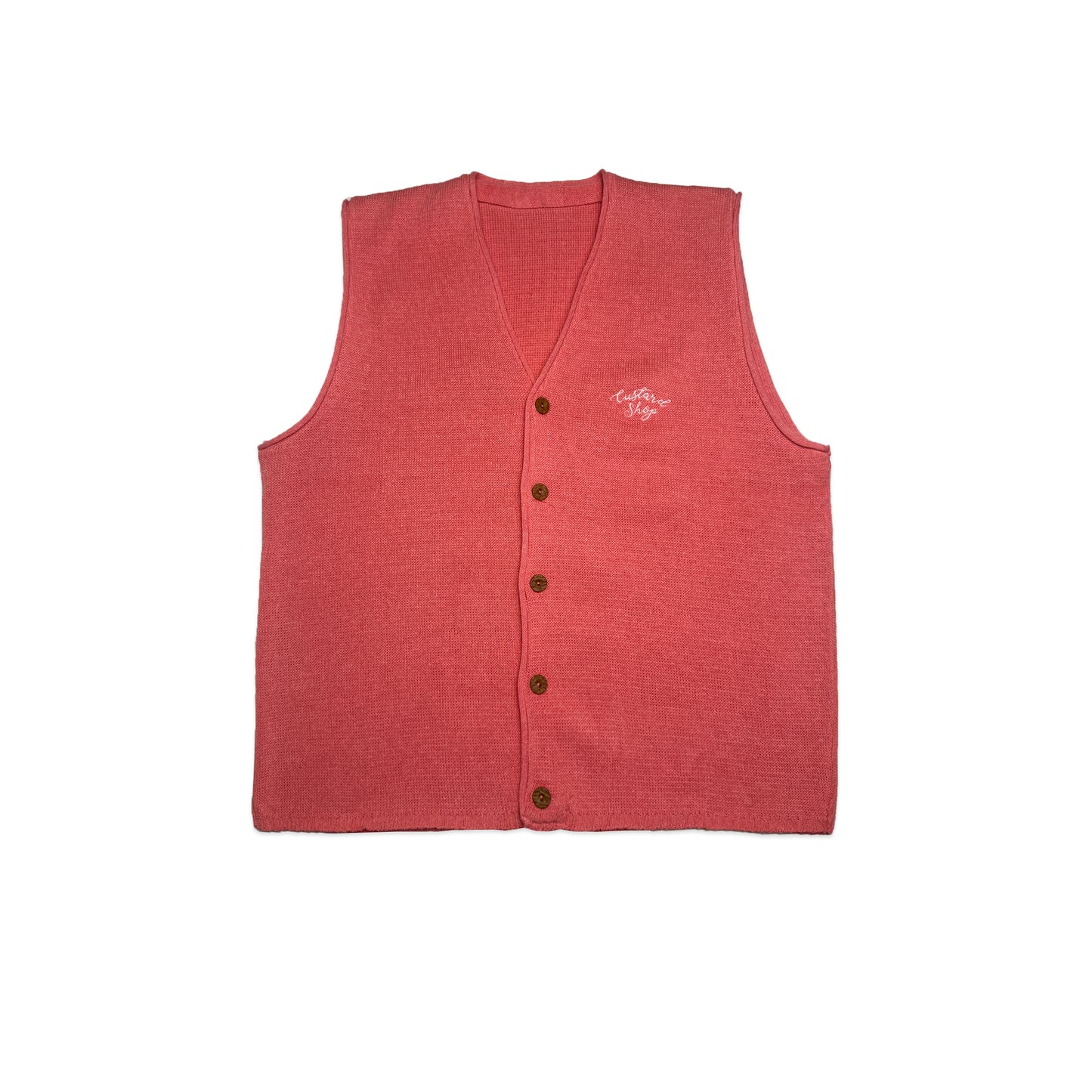 Custard Reclaimed Pink Cardigan Vest | Size Large