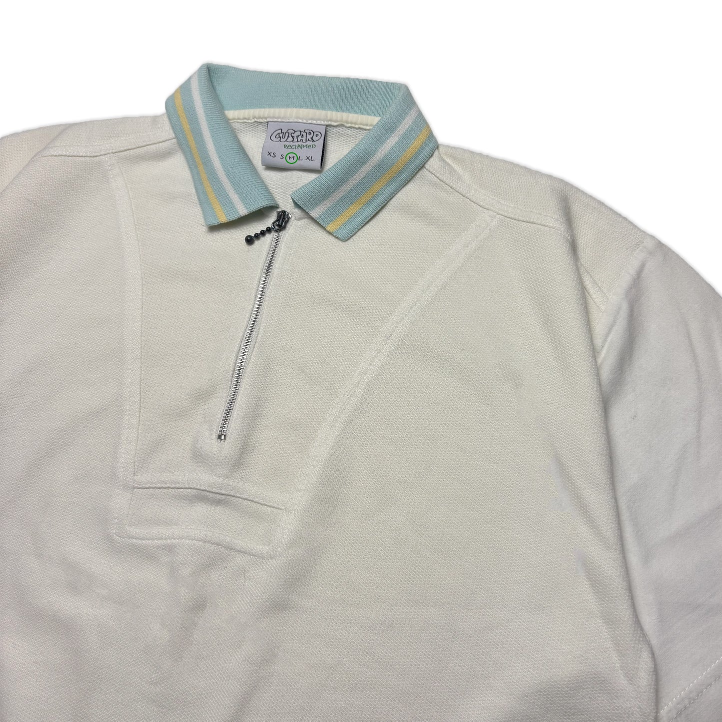 Custard Reclaimed Zip Polo | Size Medium