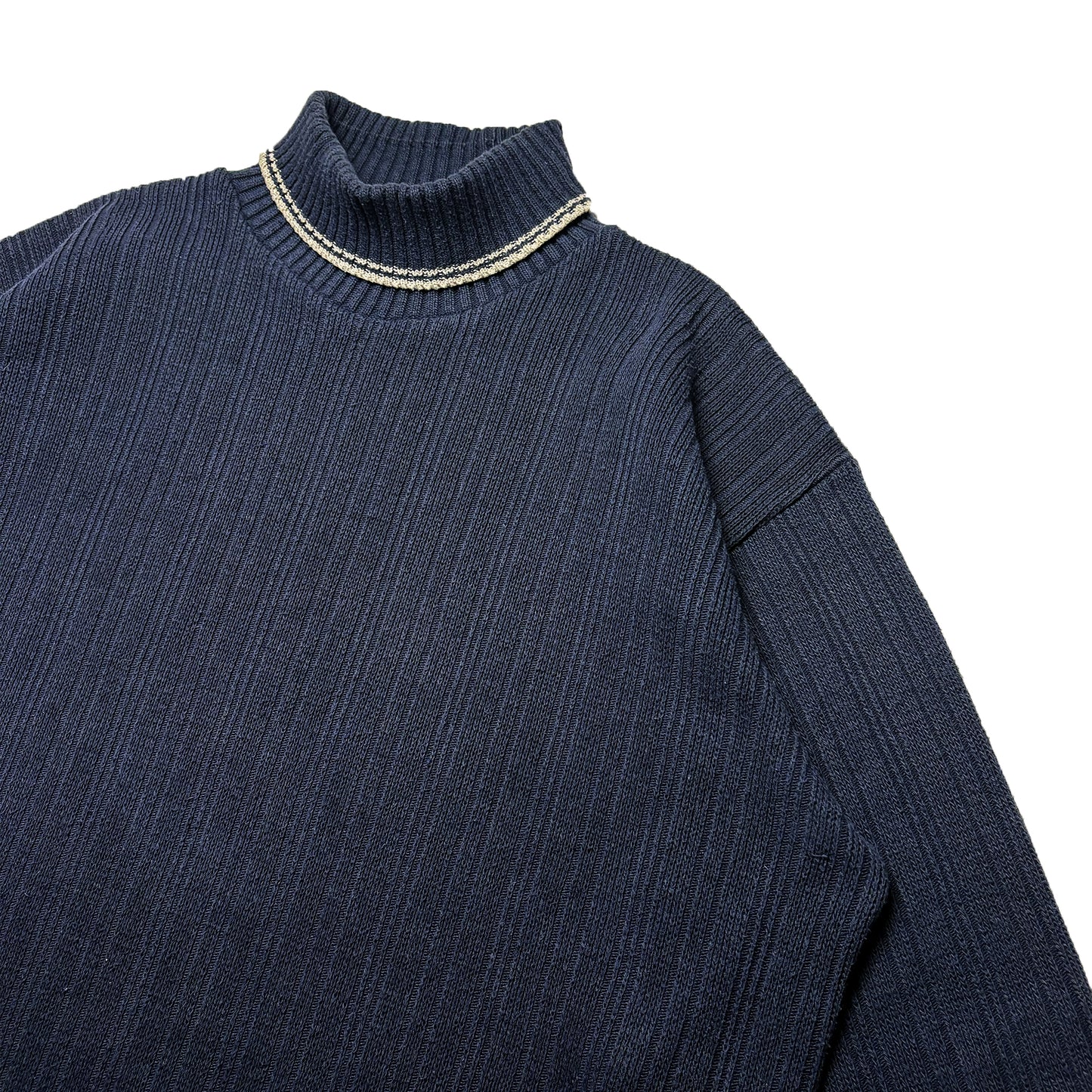 Custard Reclaimed Roll-Neck Jumper | Size Large